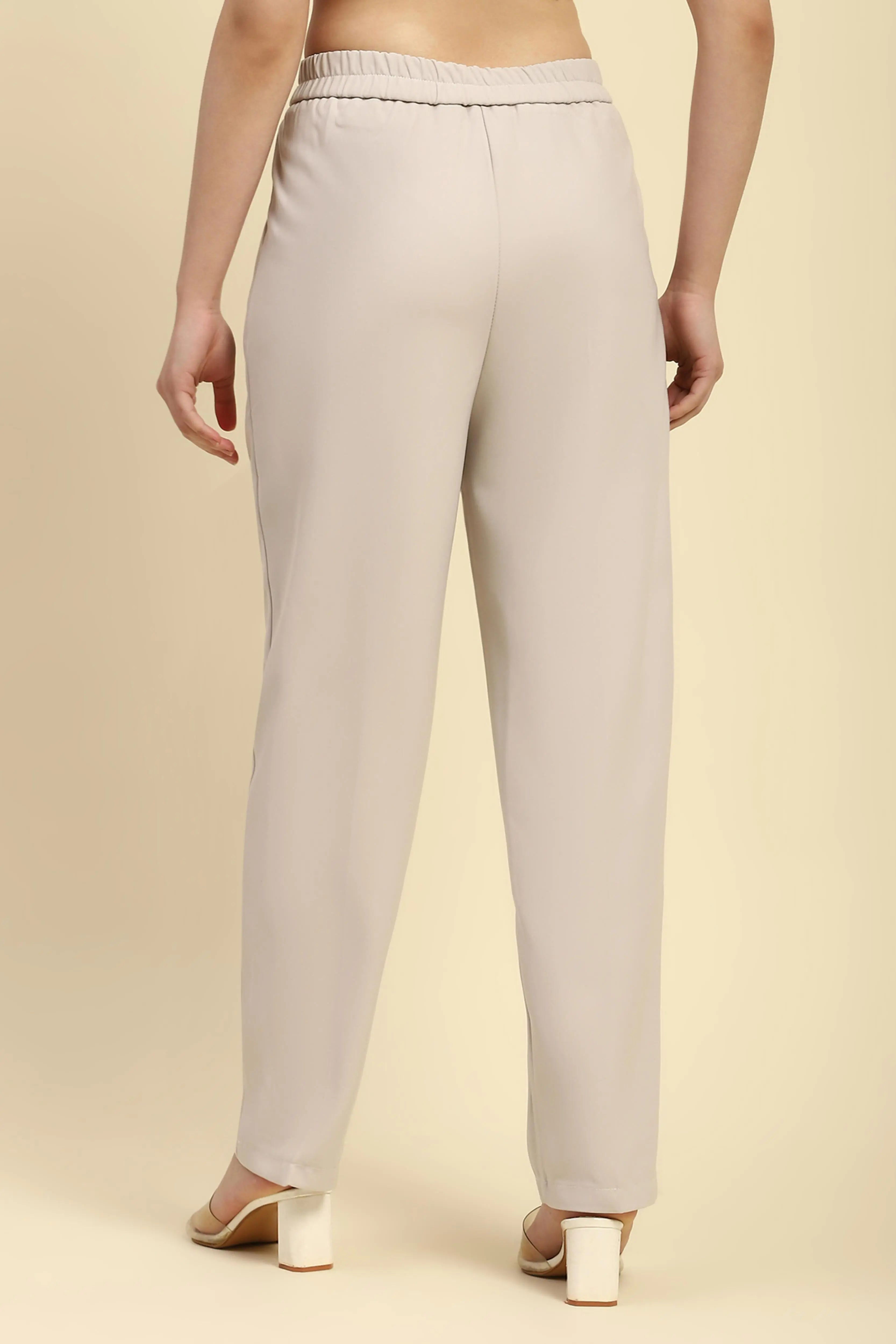 Ecru  Korean Formal Trouser - Global Republic