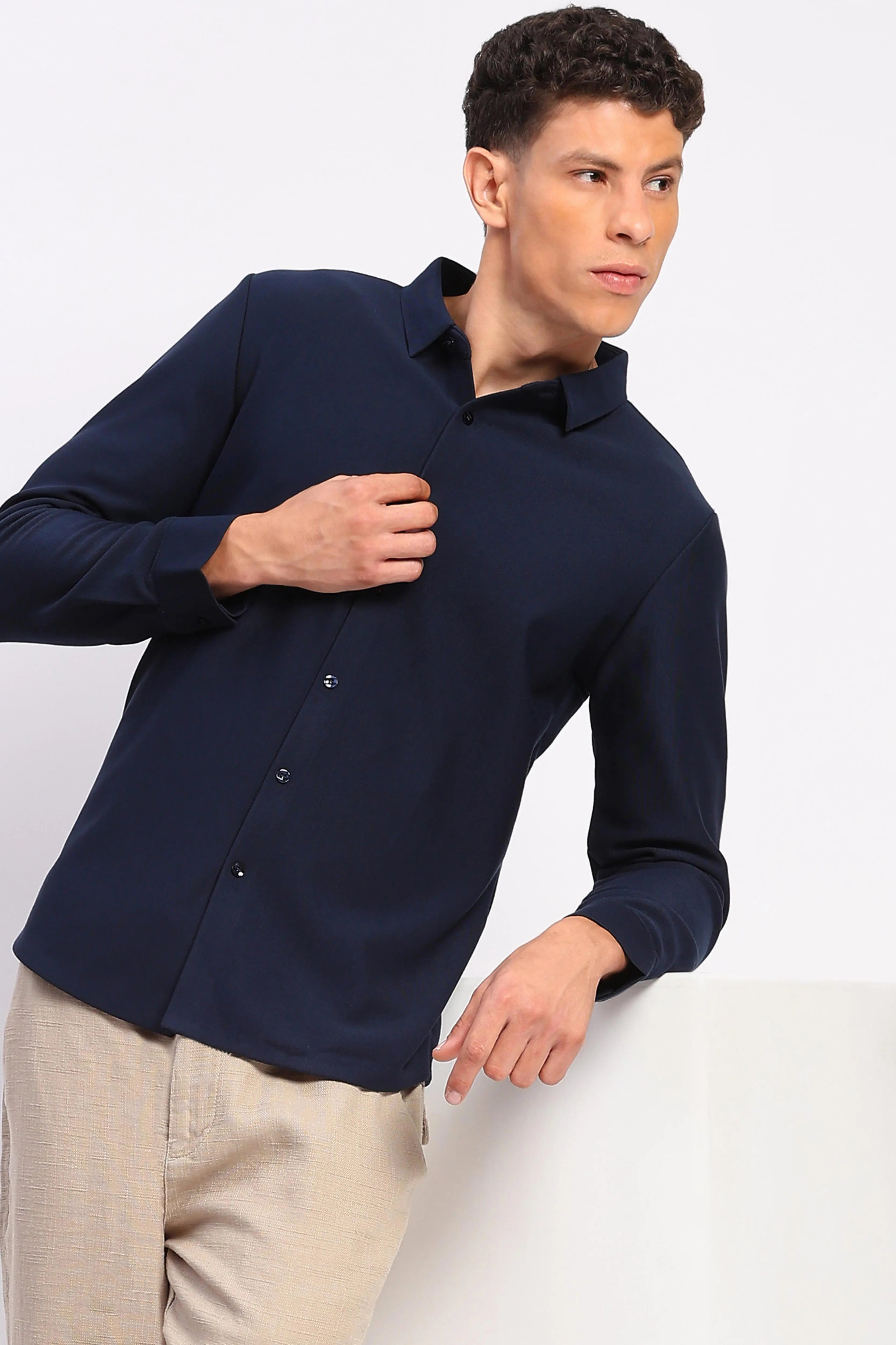 Fleece-Lined Stretch Winter Shirt