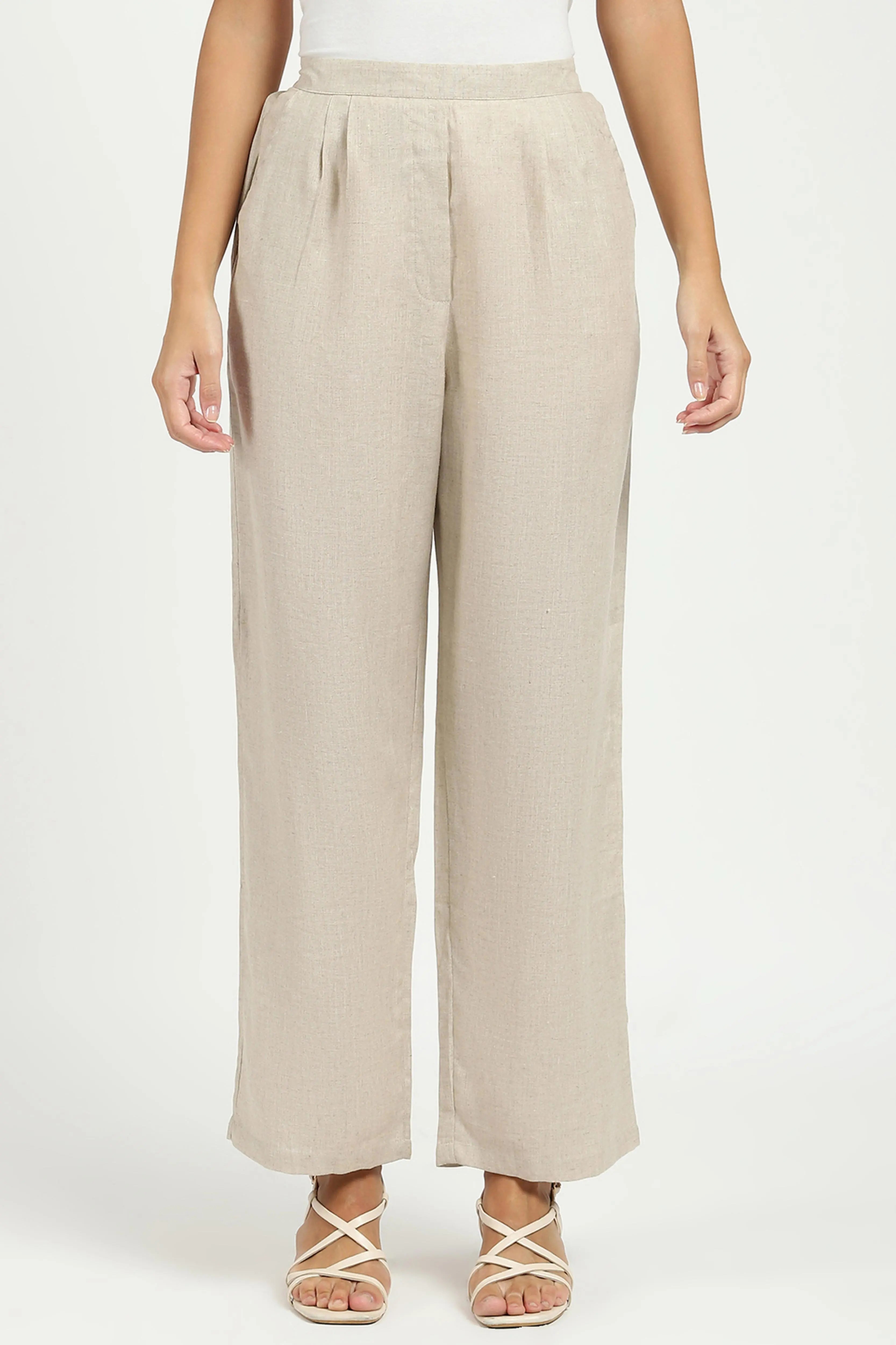 Natural Linen Relaxed Fit Lower - Global Republic