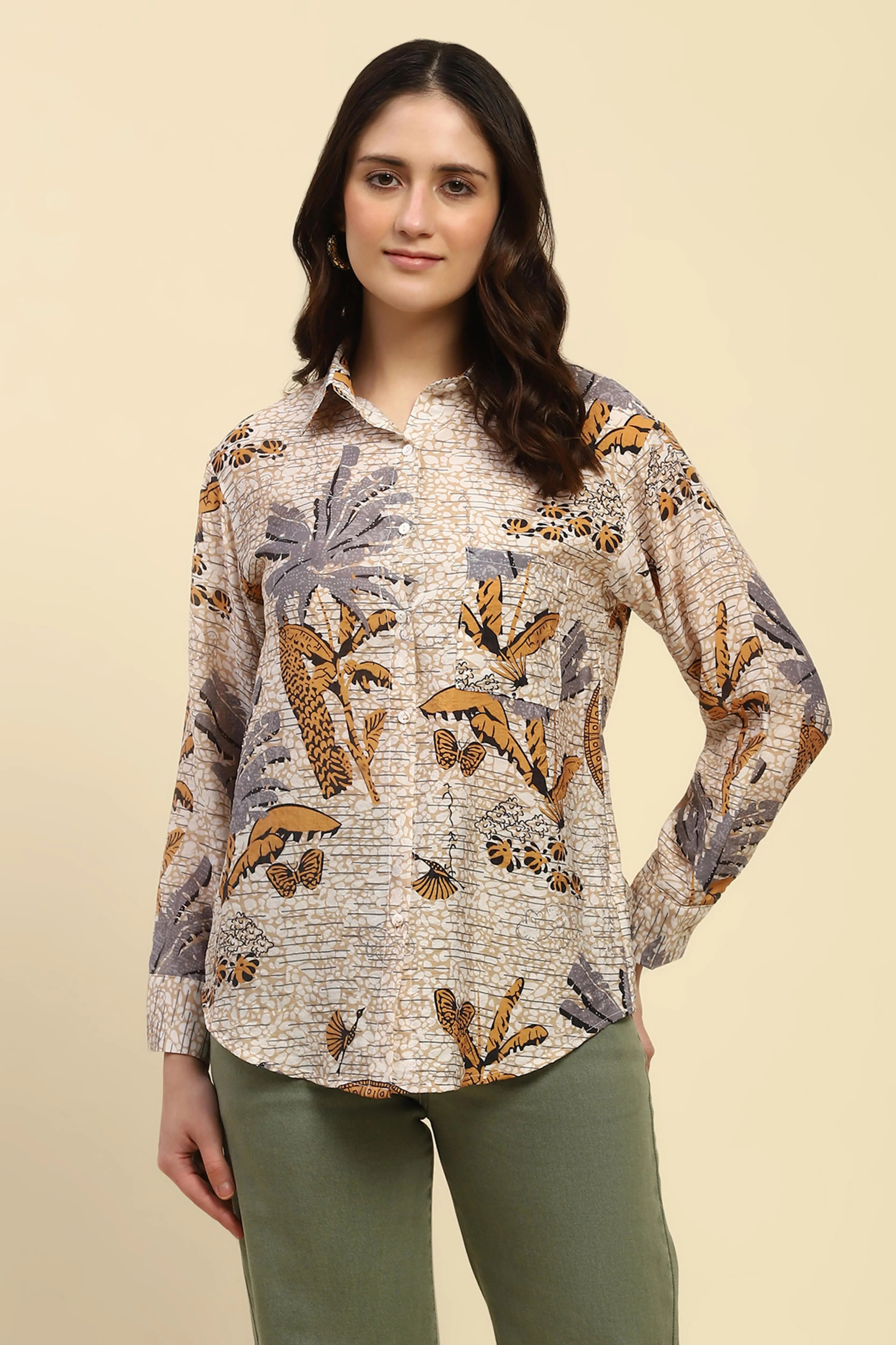 Tropical Print Rayon Blend Shirt - Global Republic
