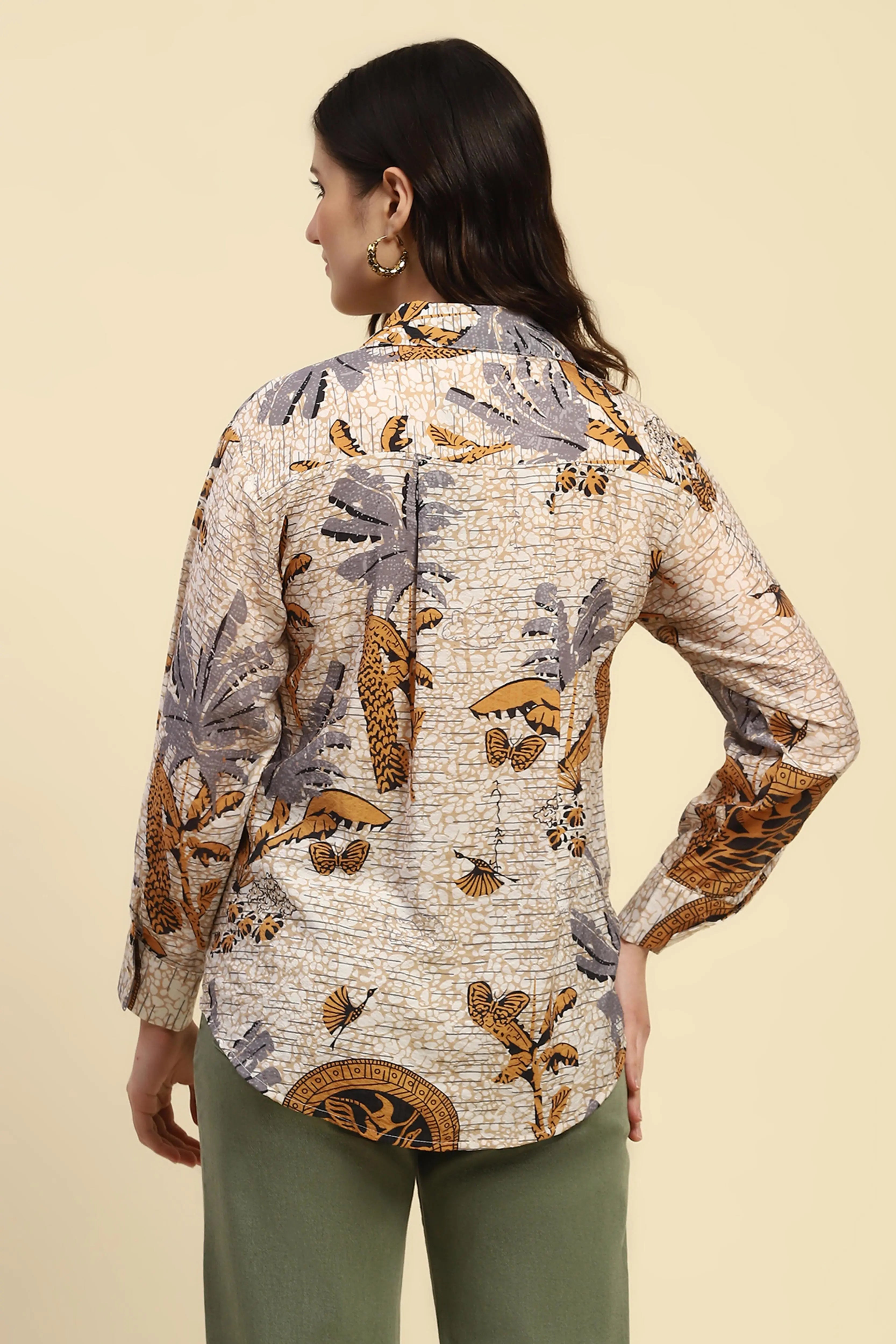 Tropical Print Rayon Blend Shirt - Global Republic