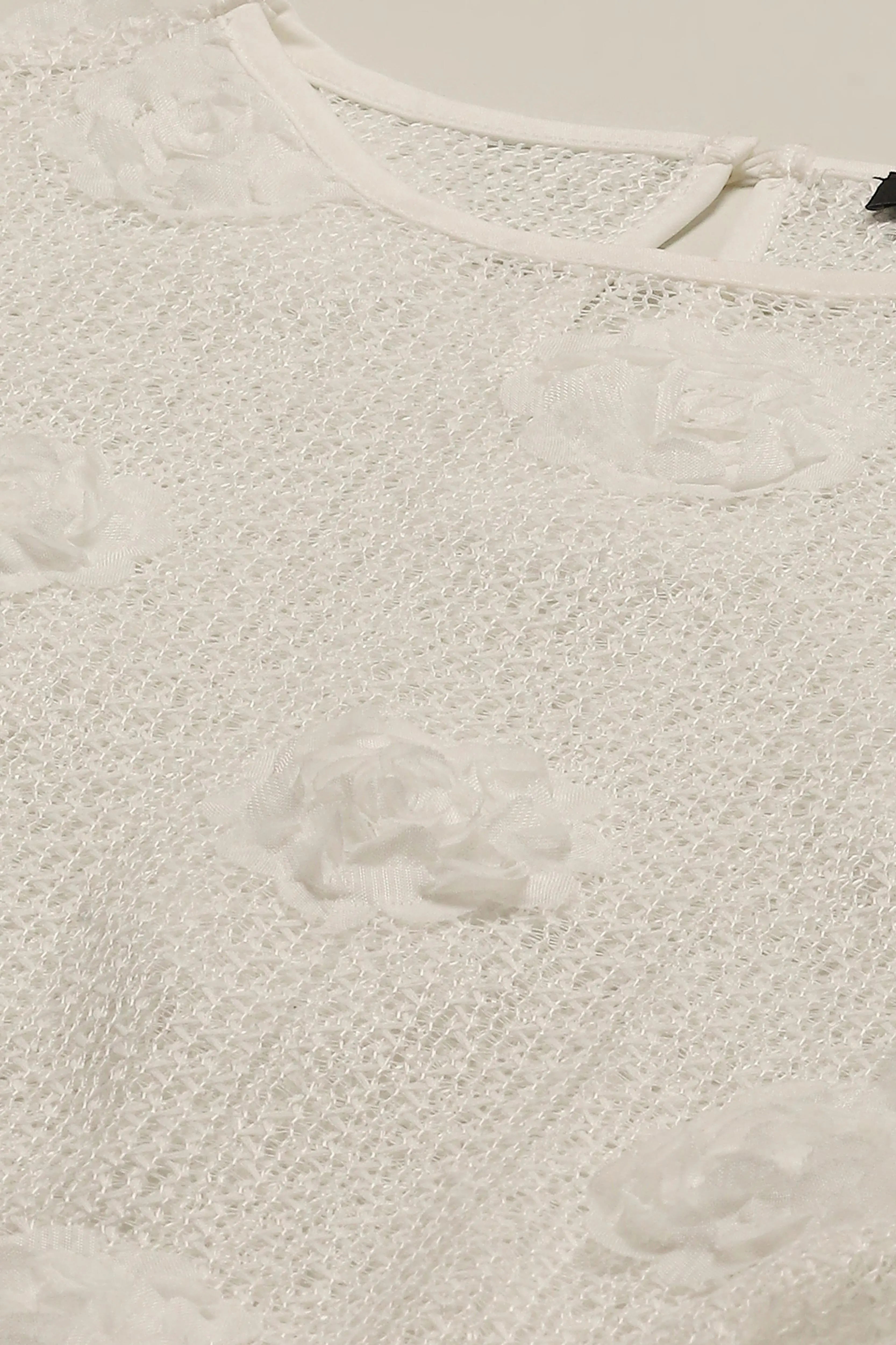 White Rose Floral Boxy Fit Sheer Top - Global Republic