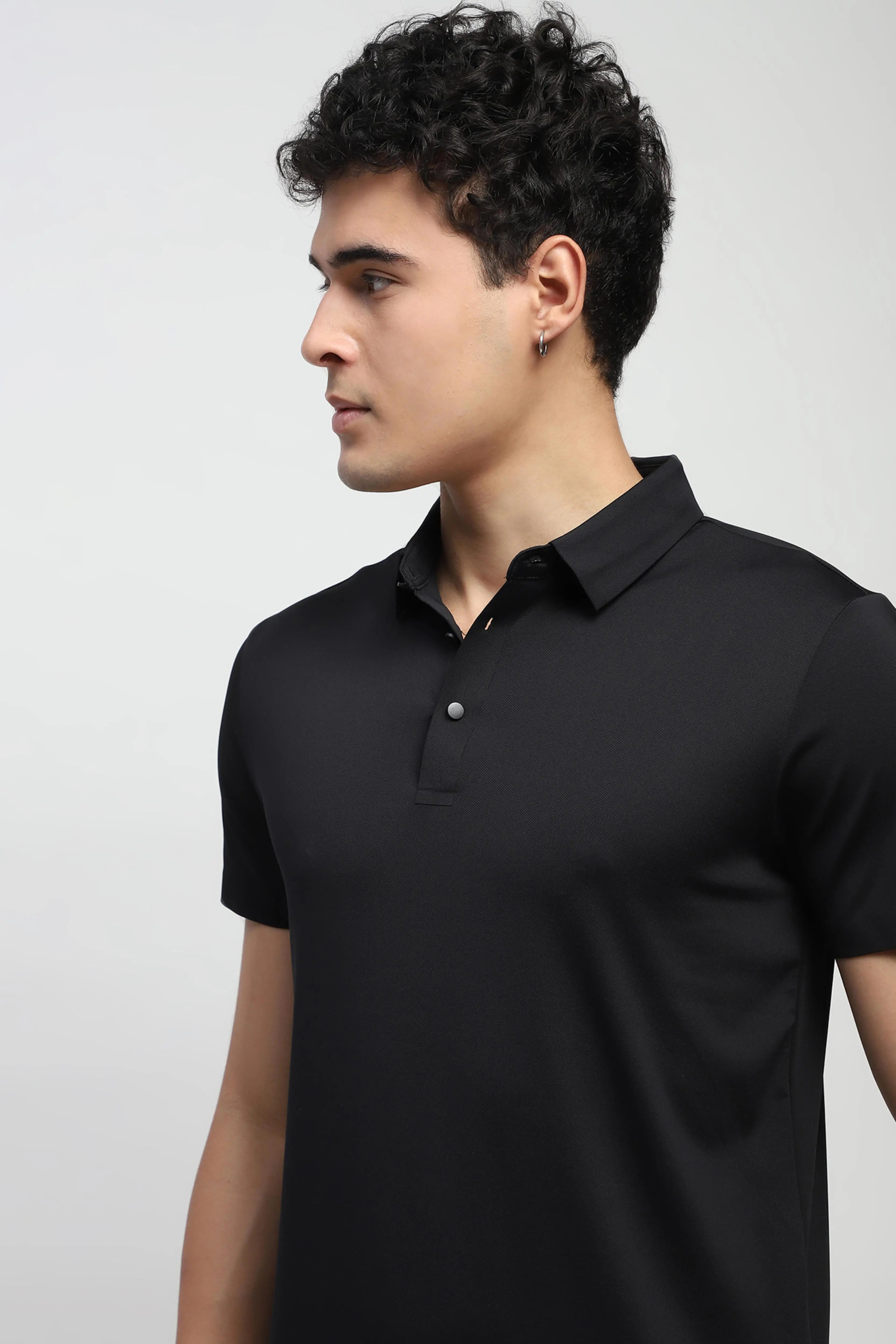 Nylon Blend Solid T-Shirt - Global Republic