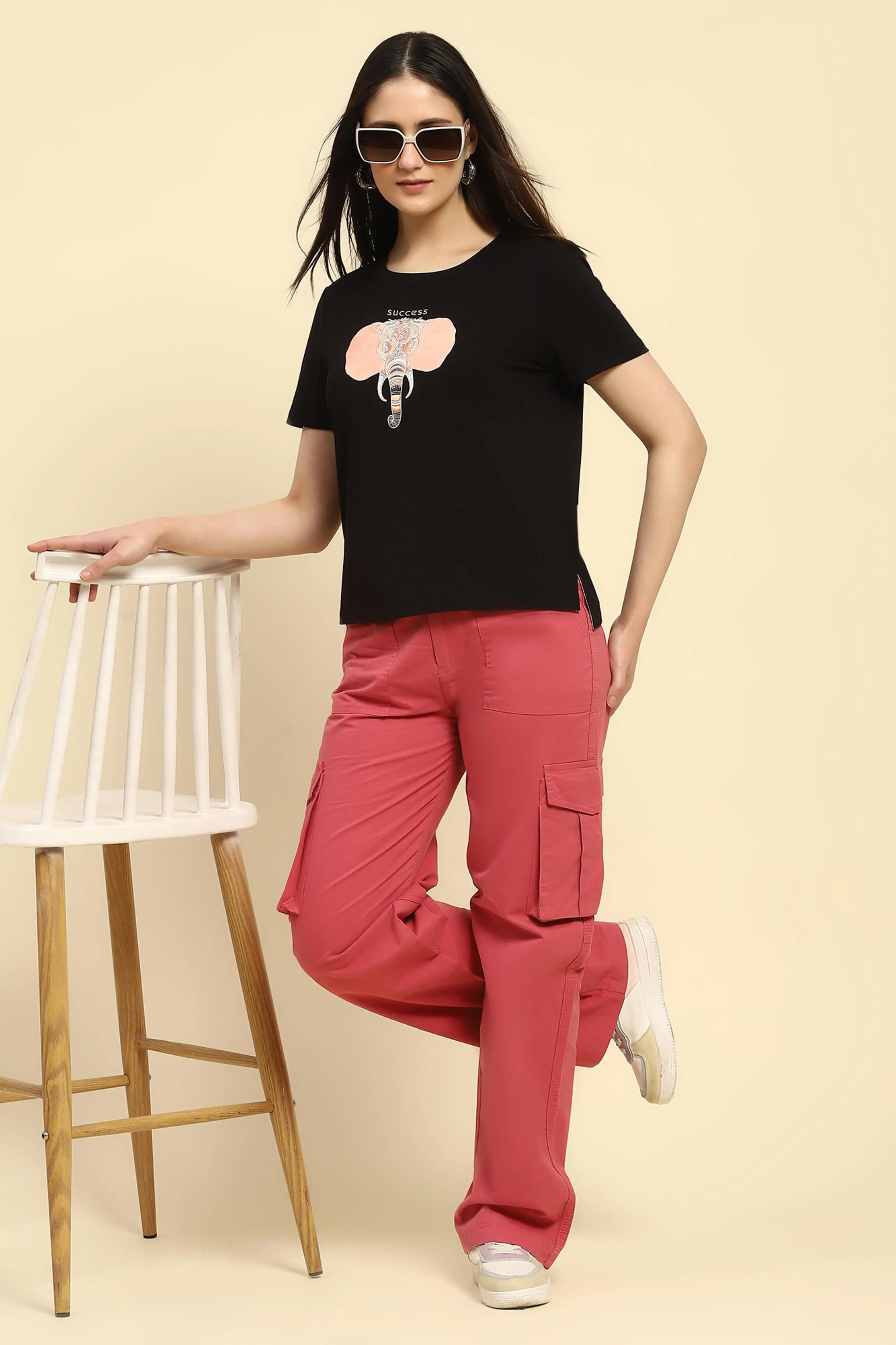 Black Embroidered Modal Top - Global Republic