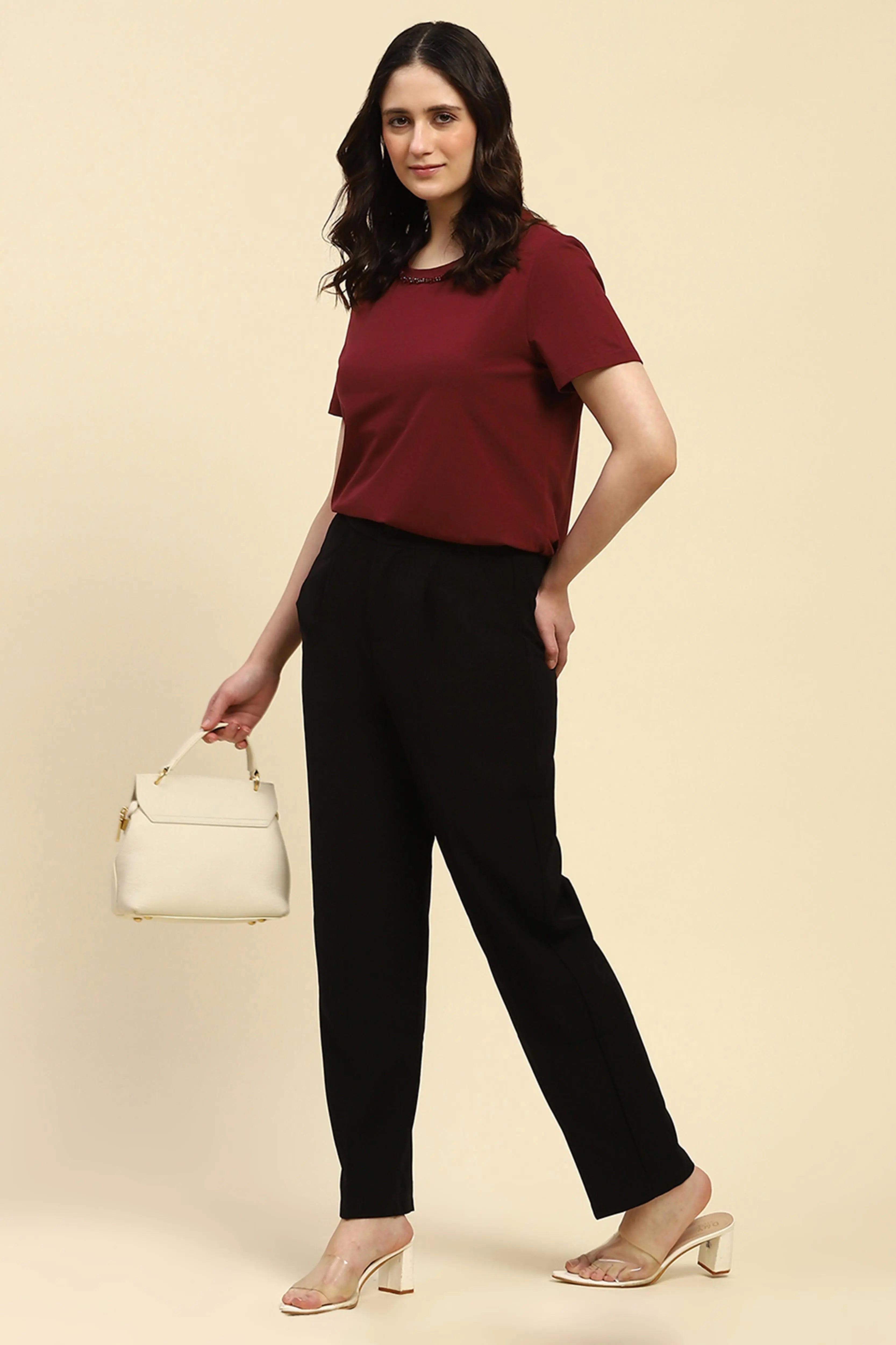 Wine Embellished Cotton Top - Global Republic