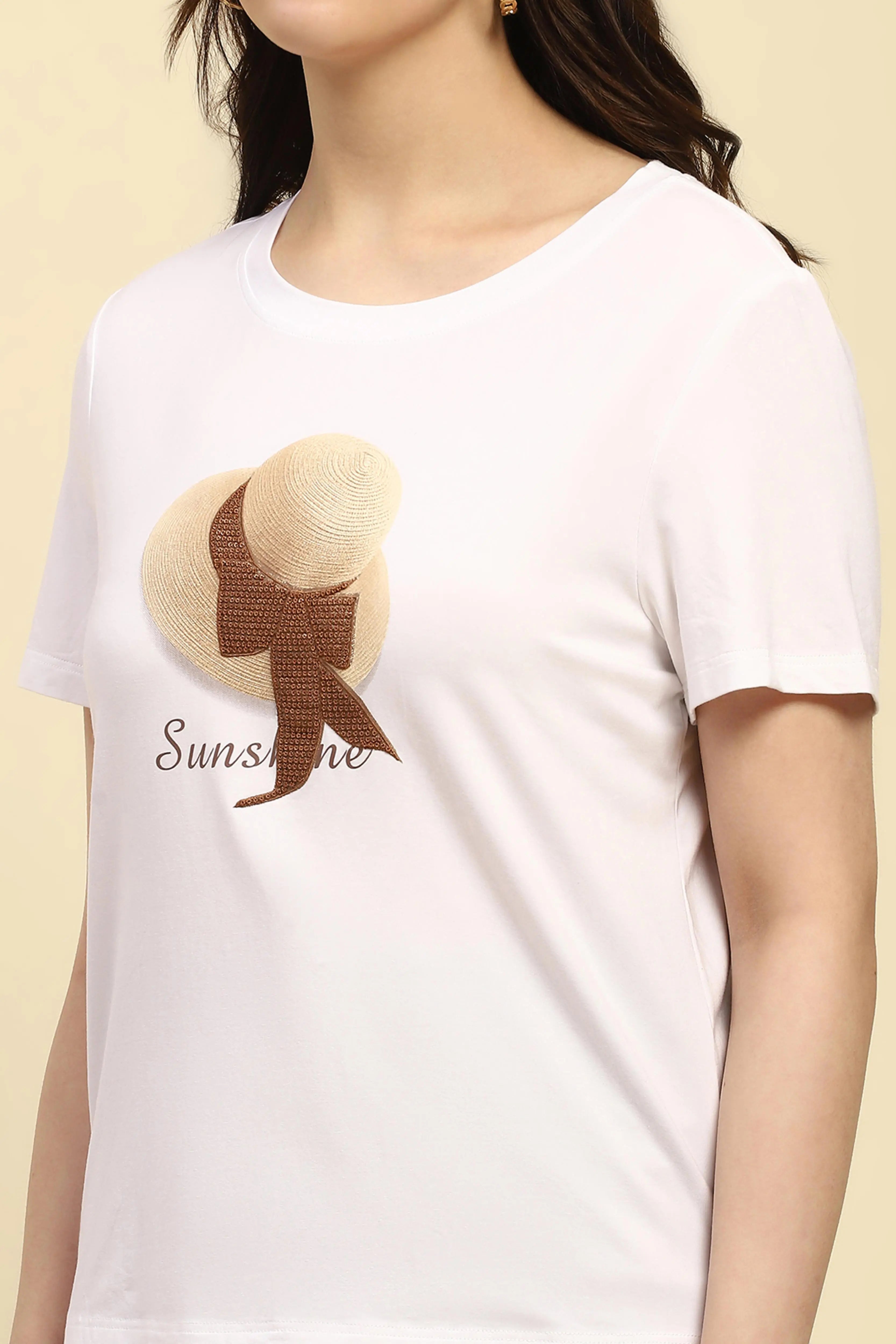 White Embroidered Modal Top - Global Republic