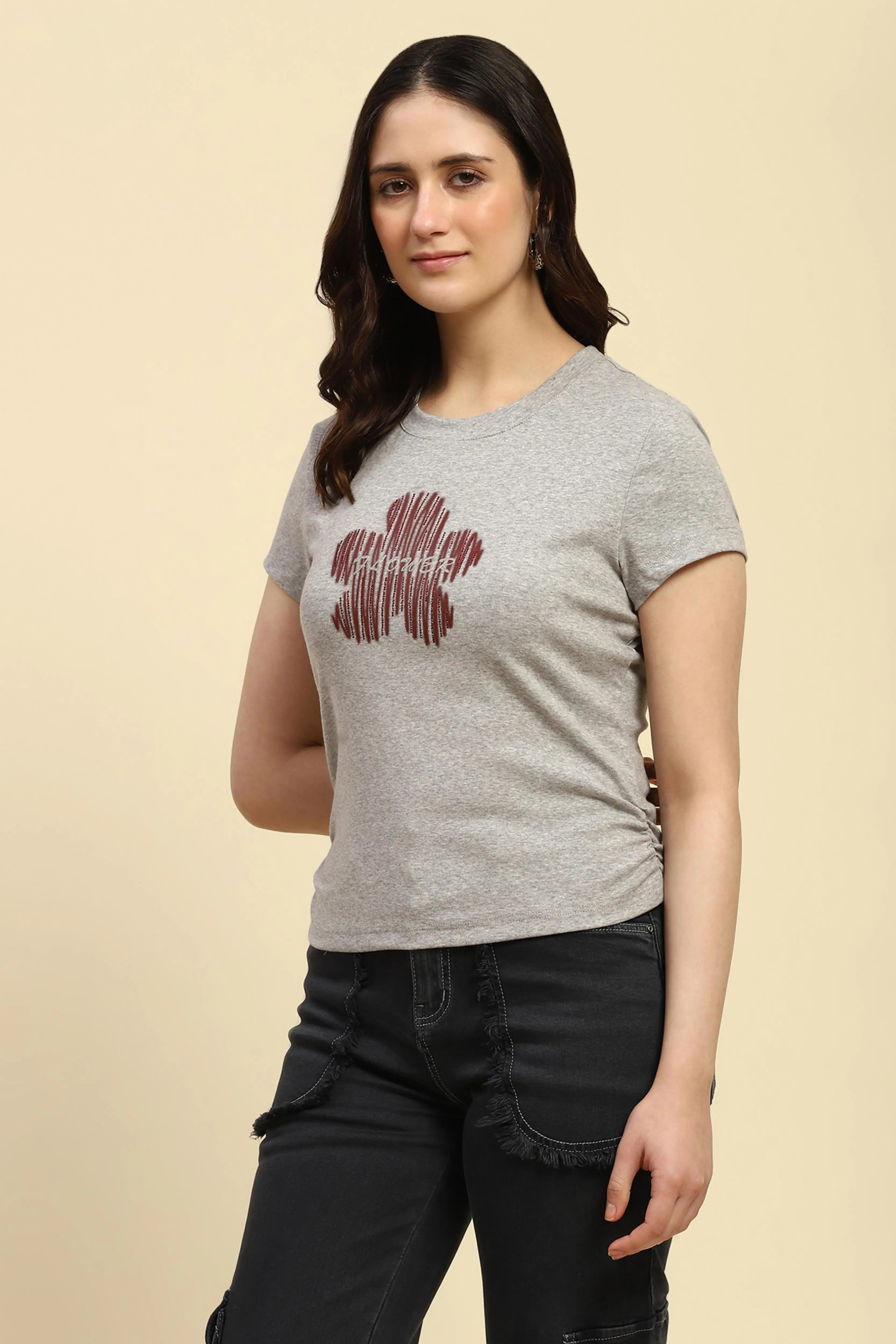 Grey Embellished UV Protective Top - Global Republic