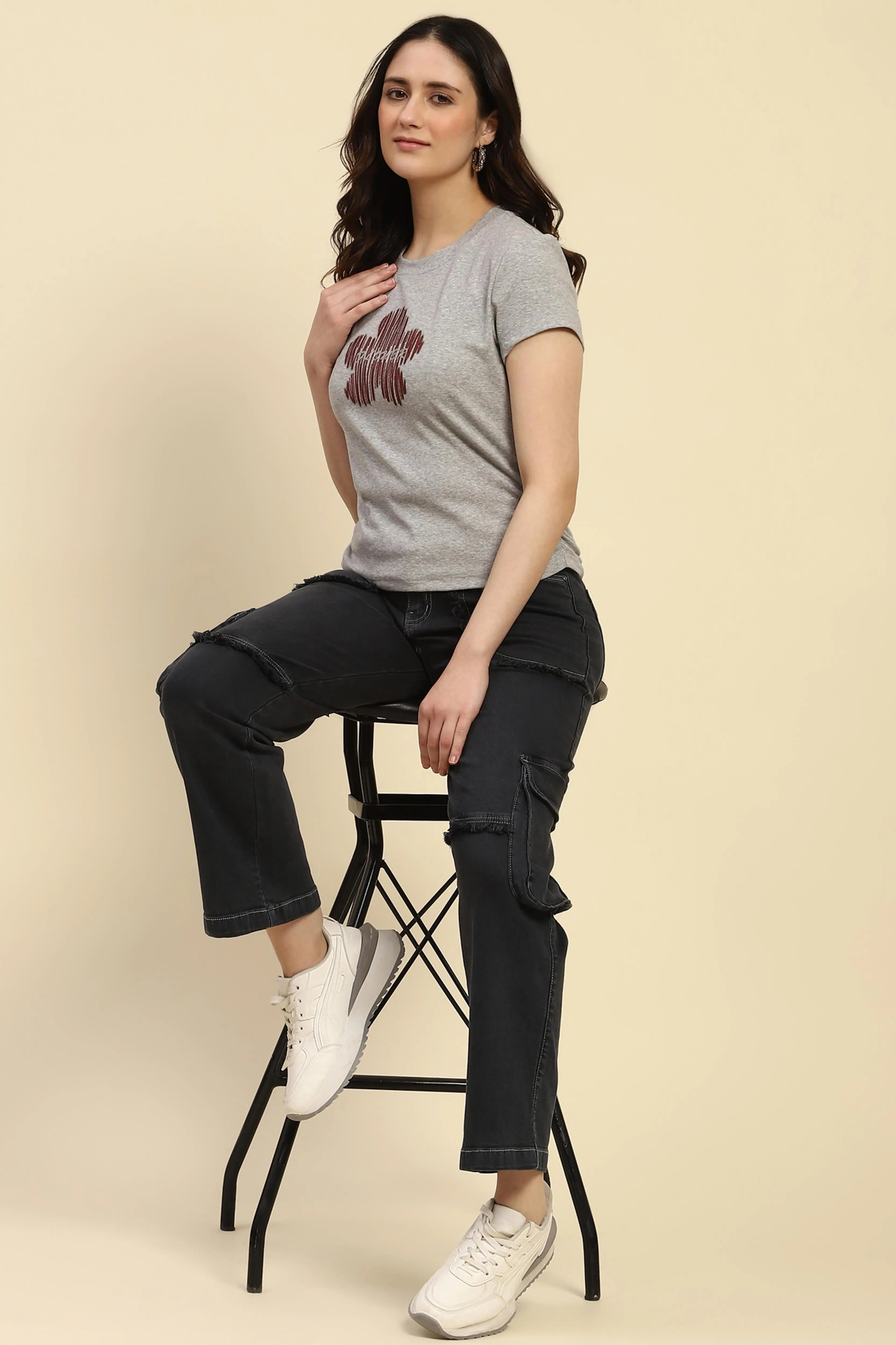 Grey Embellished UV Protective Top - Global Republic