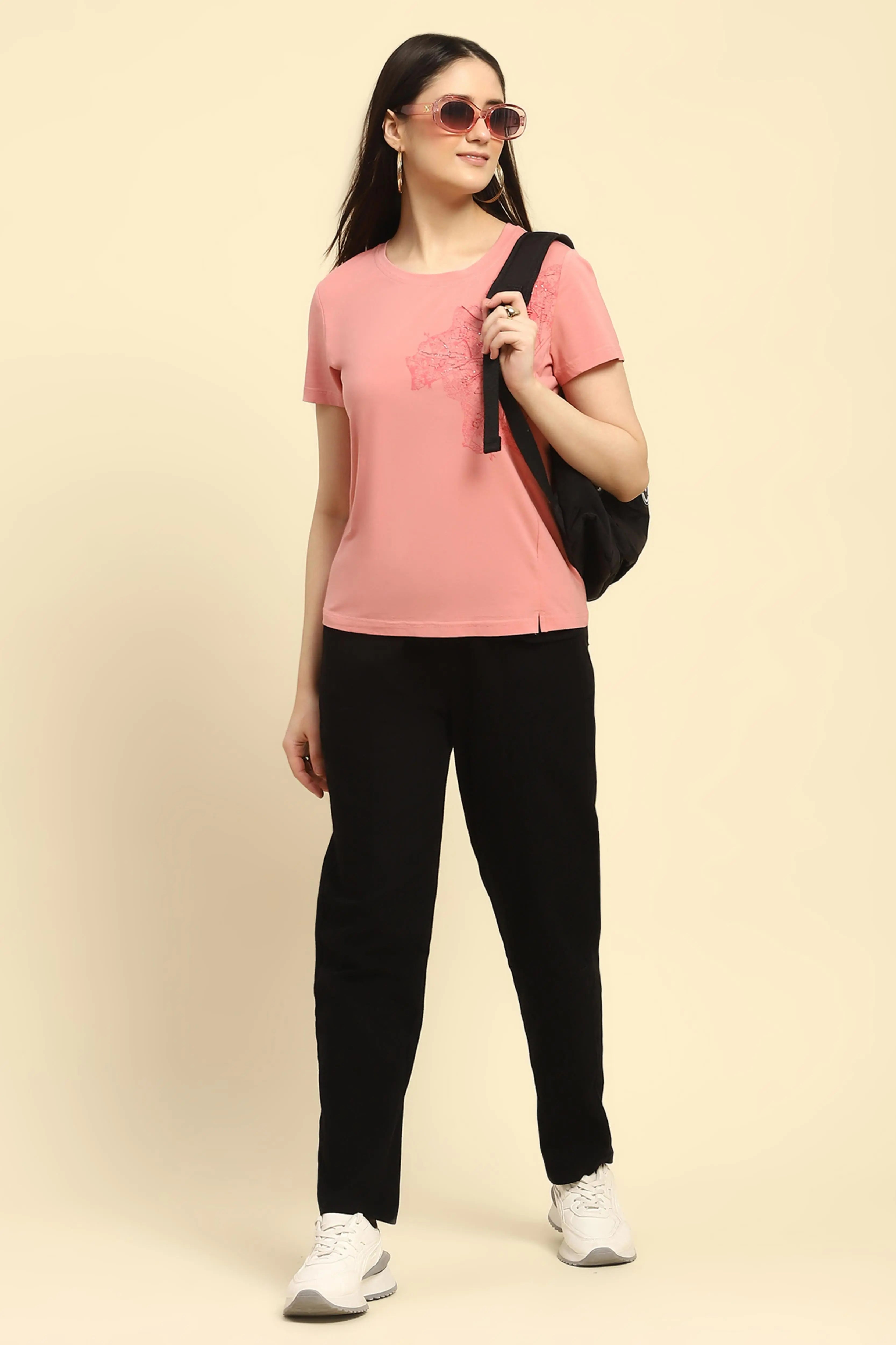 Pink Embroidered Modal Top - Global Republic
