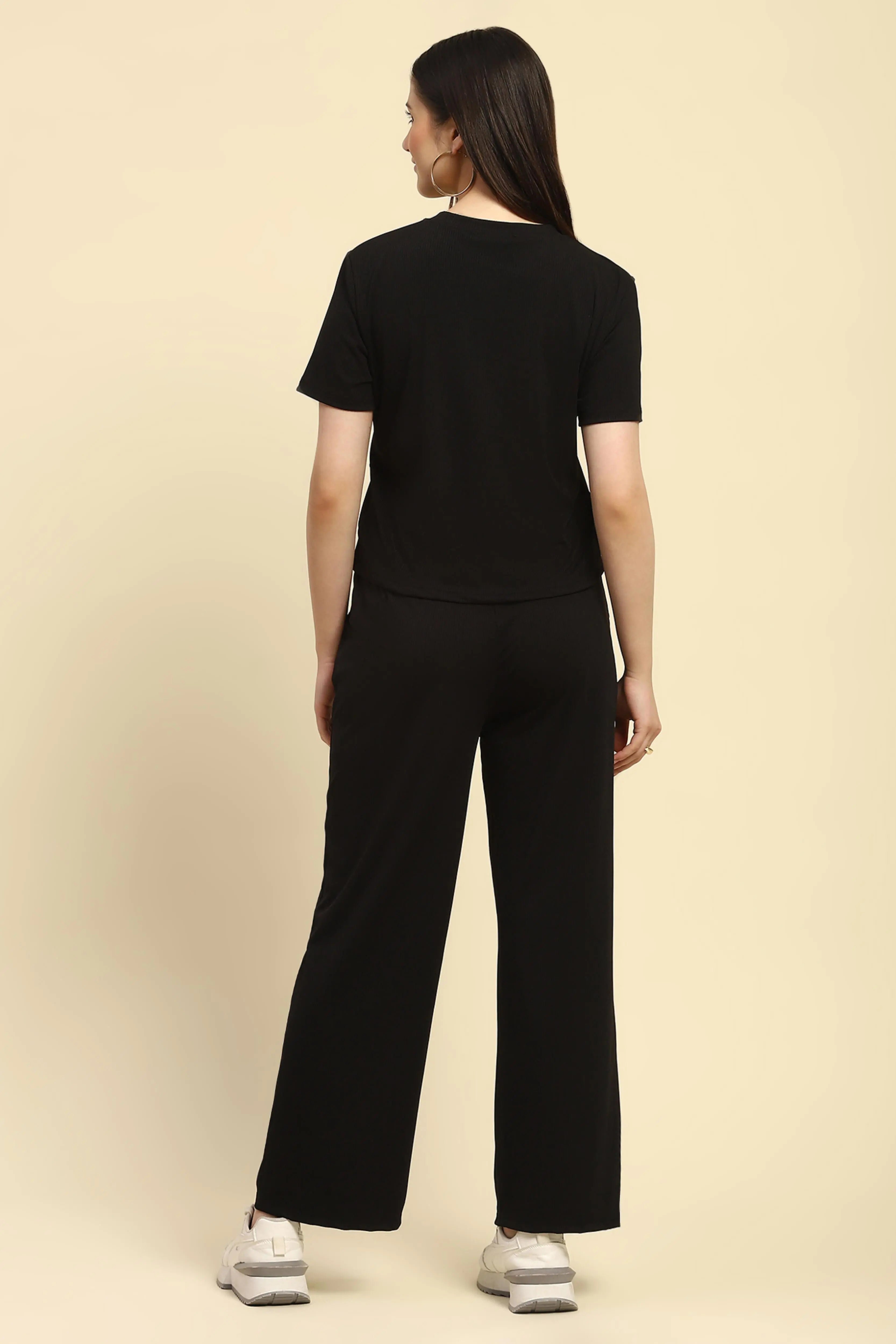 Black Striped  Co-ord Set - Global Republic