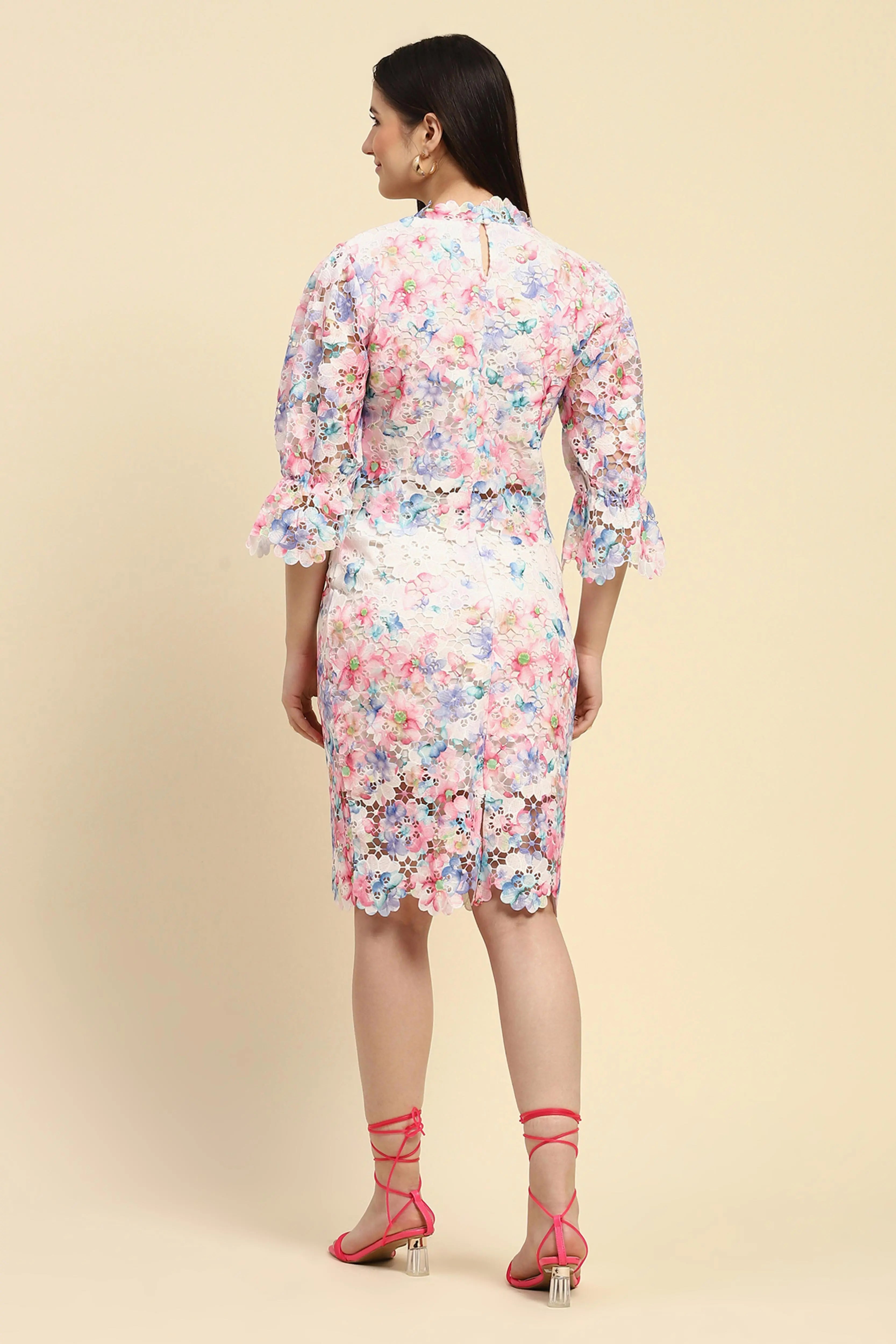 Multicolor Floral Lace Co-ord Set - Global Republic