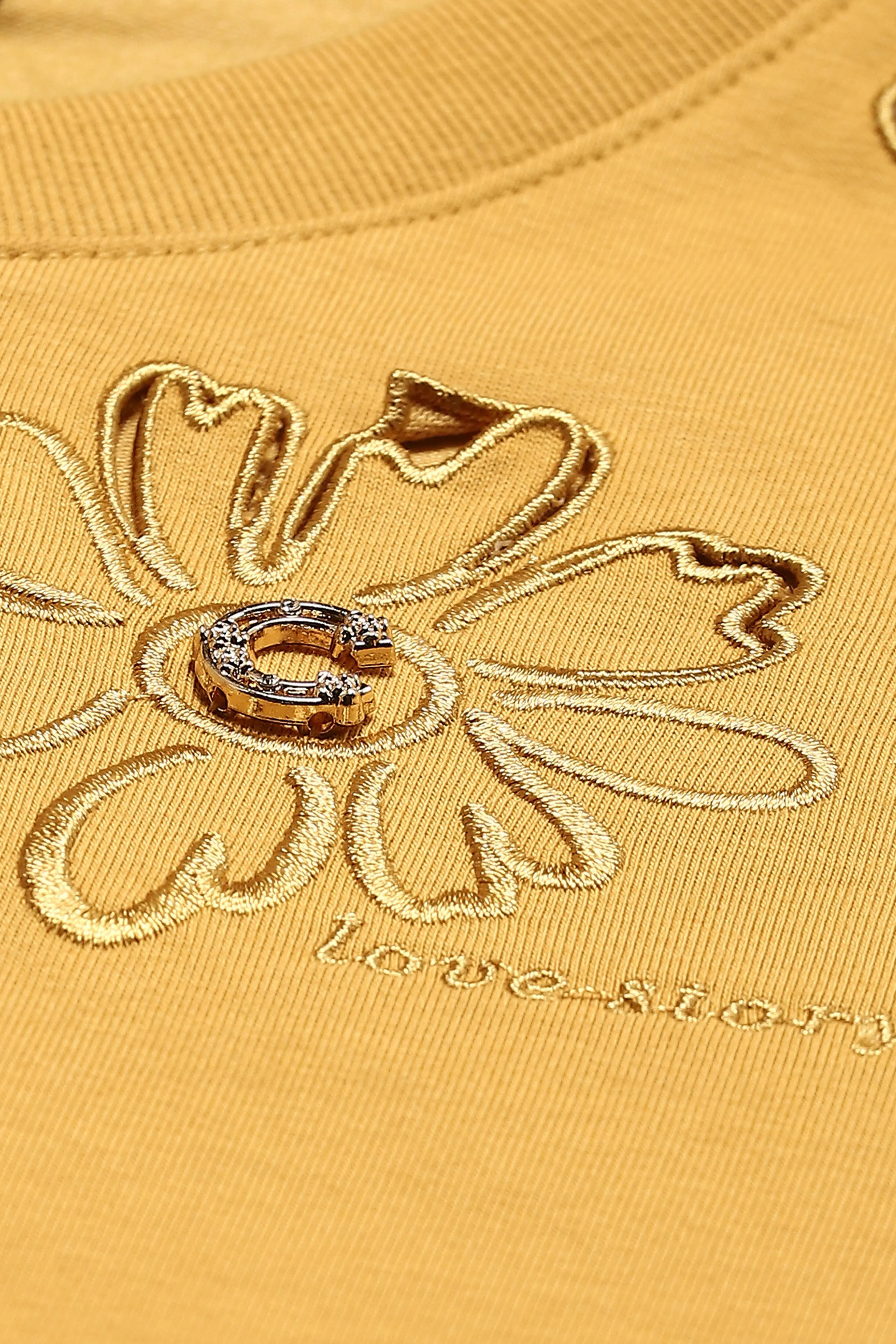 Mustard Cut Work UV Protection Top - Global Republic