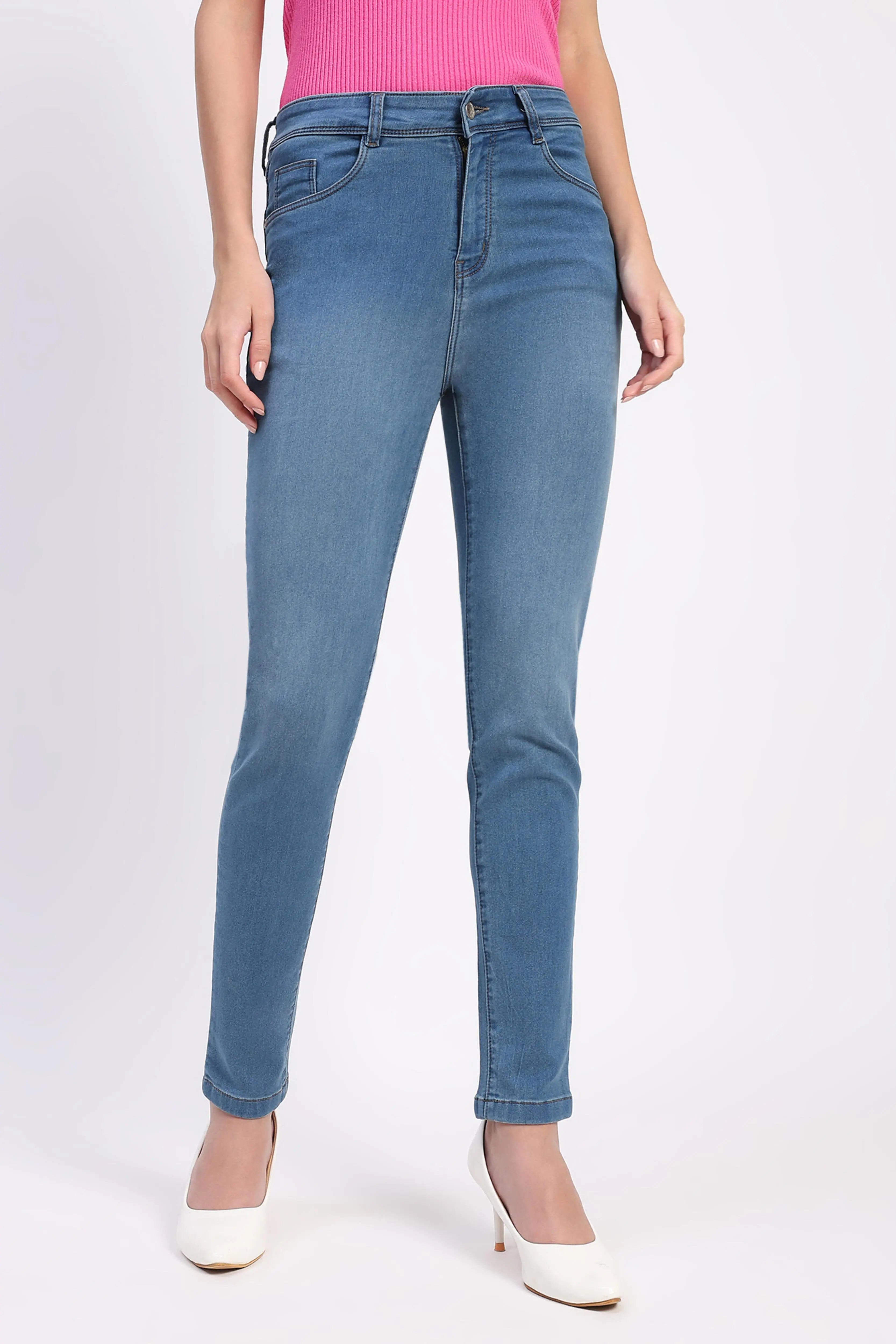 Stretch Slim Blue Denim Jeans - Global Republic