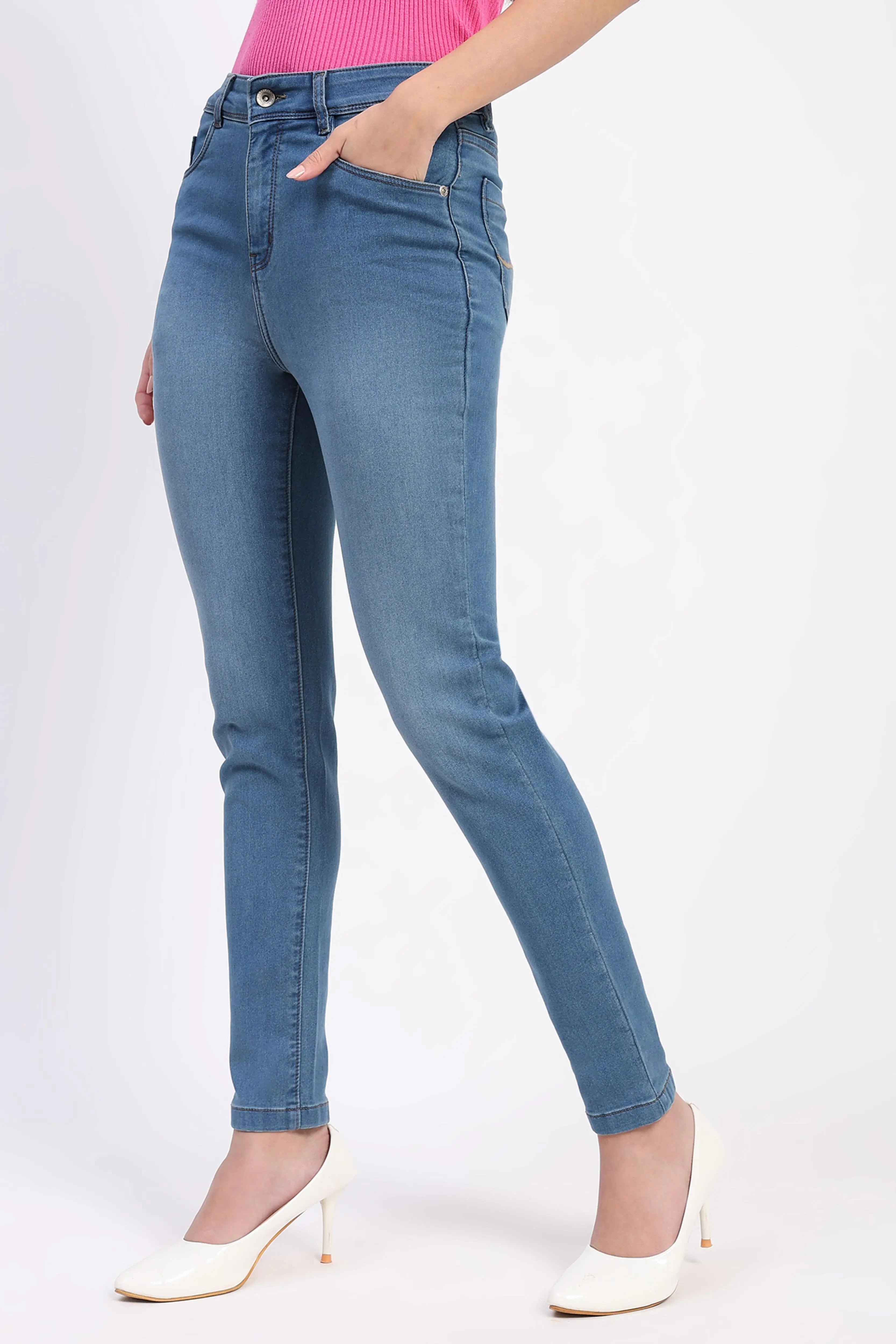 Stretch Slim Blue Denim Jeans - Global Republic