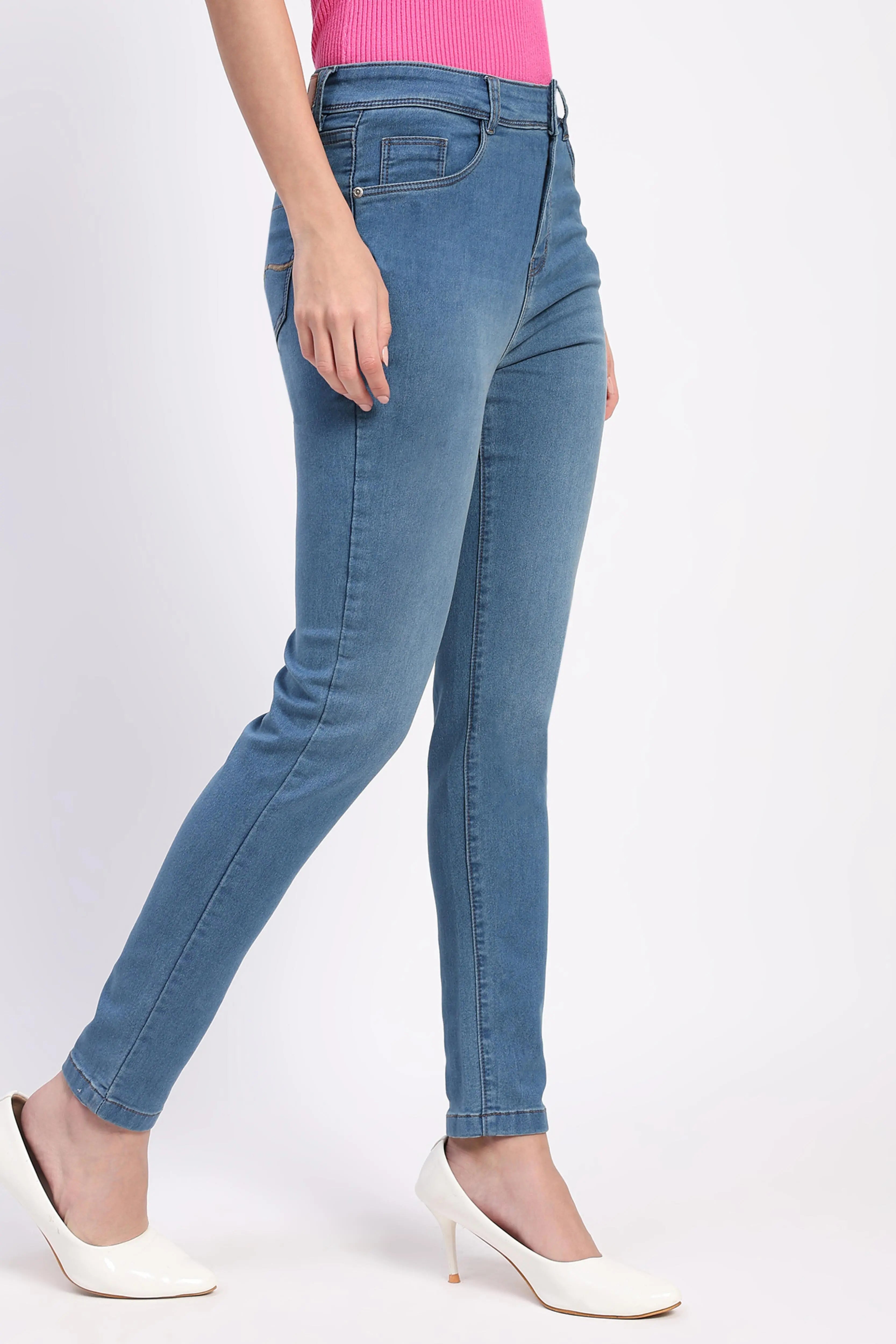 Stretch Slim Blue Denim Jeans - Global Republic