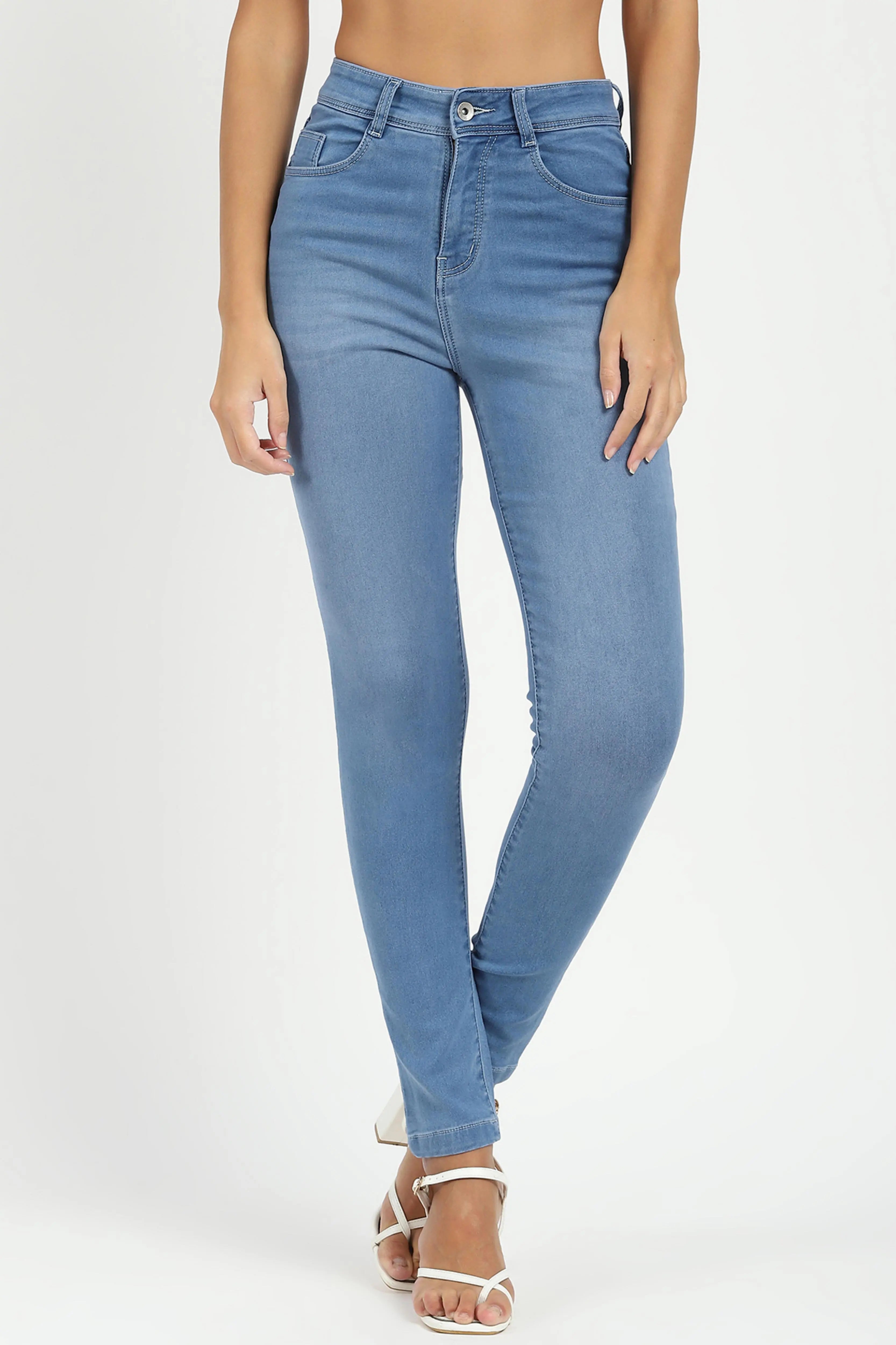 Blue High Waist Slim Jeans - Global Republic