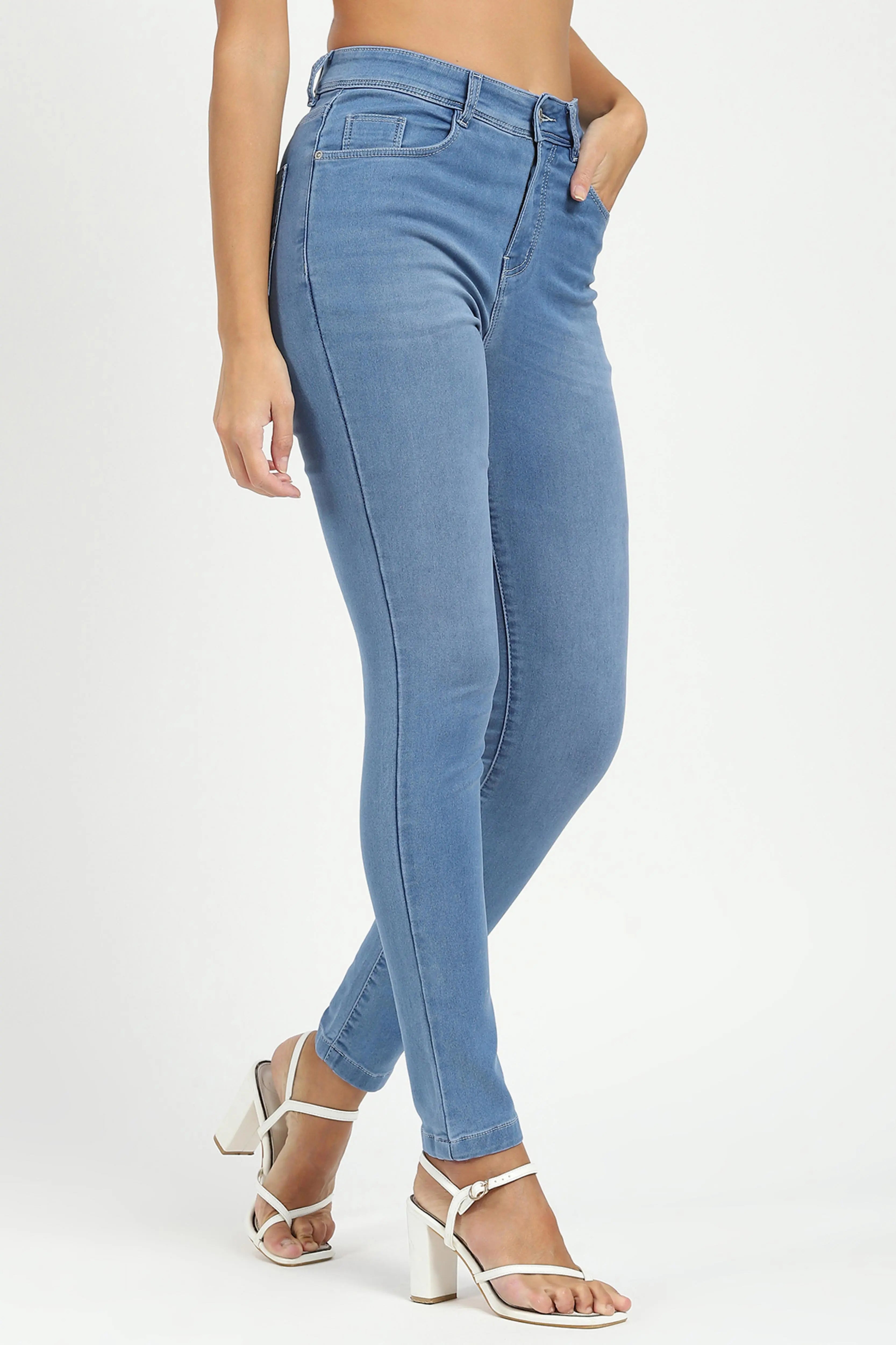 Blue High Waist Slim Jeans - Global Republic