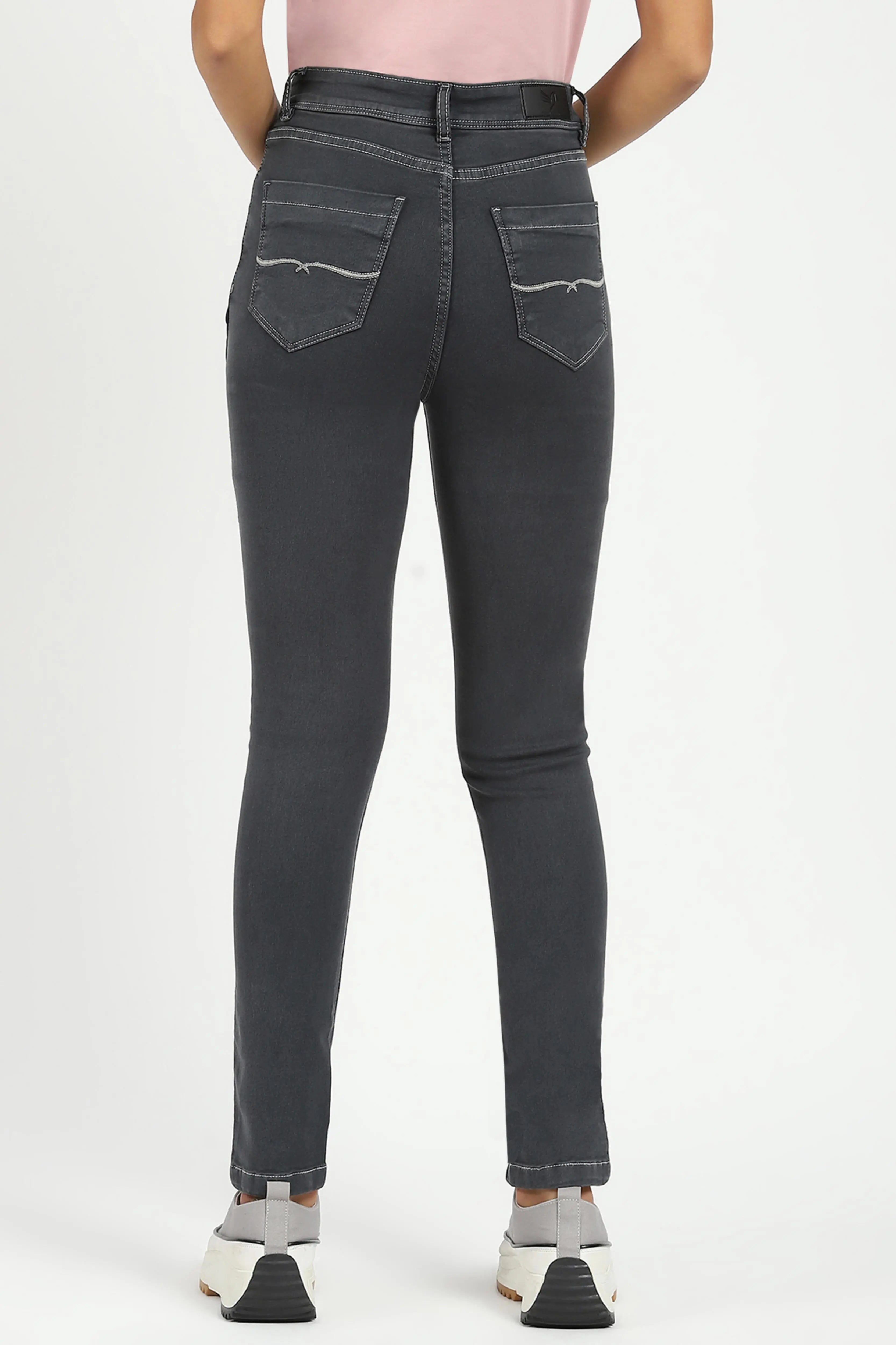 Dark Grey High Waist Slim Jeans - Global Republic