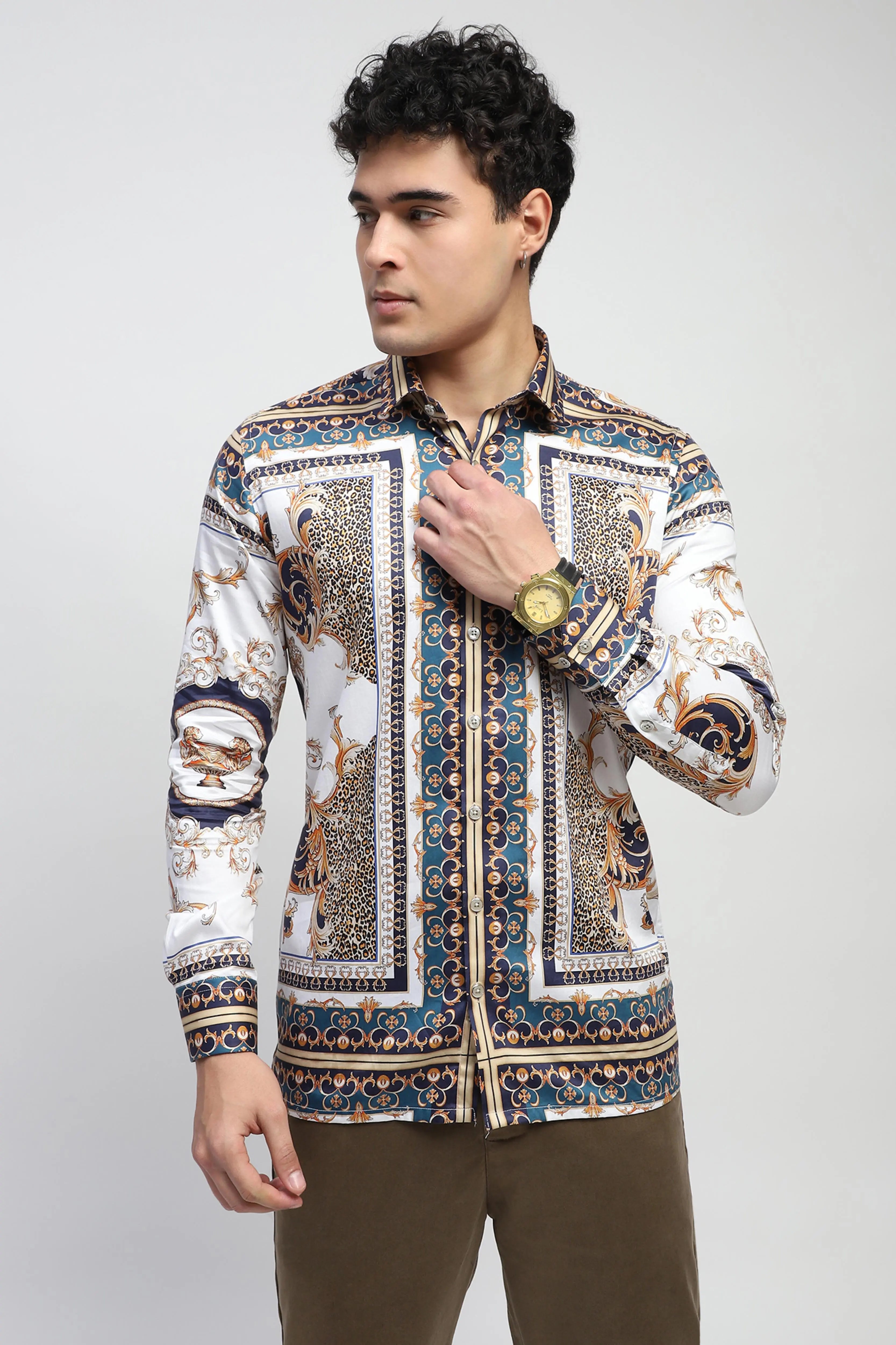Abstract Animal Print Cotton Shirt - Global Republic