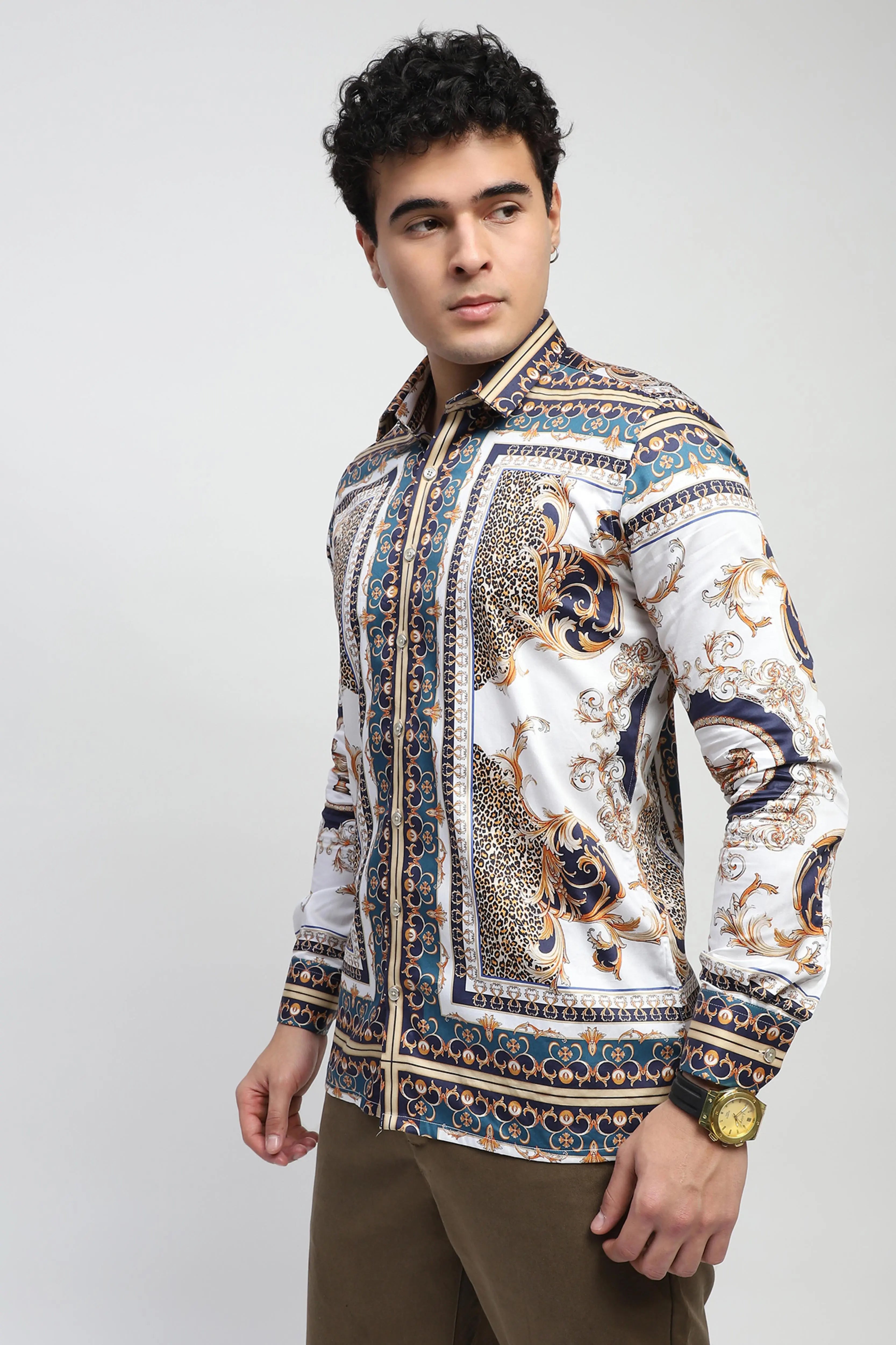 Abstract Animal Print Cotton Shirt - Global Republic