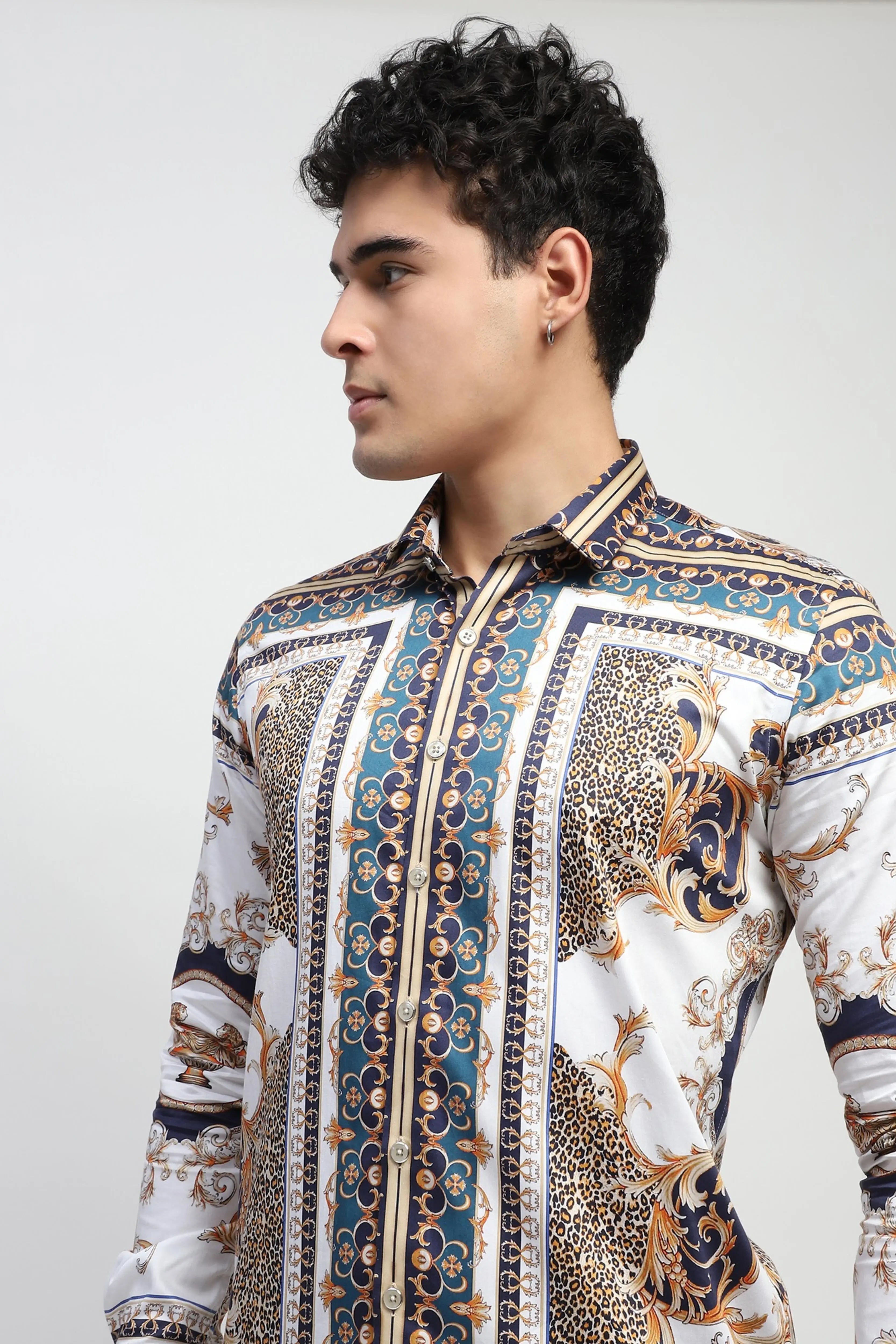 Abstract Animal Print Cotton Shirt - Global Republic