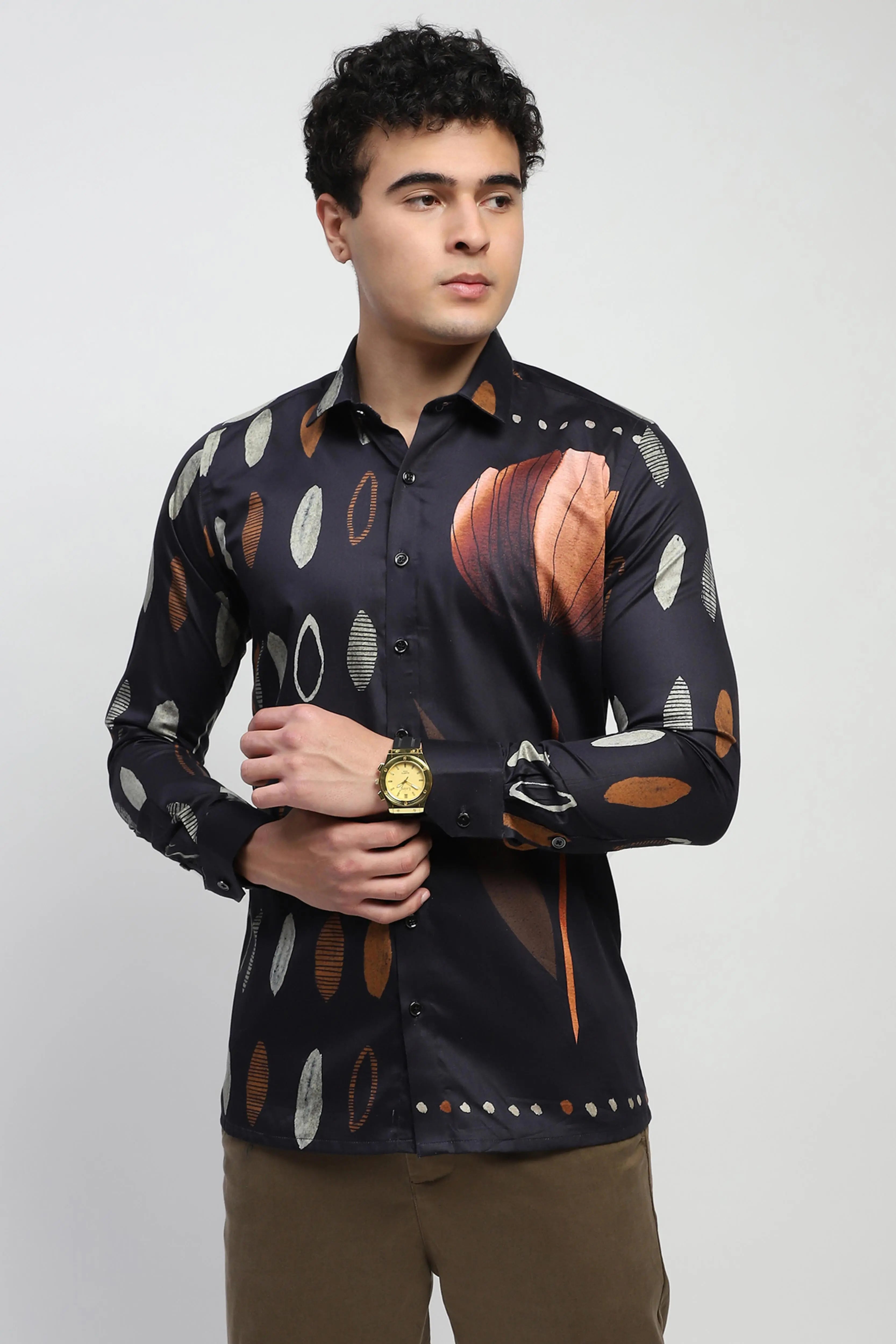 Abstract Print Cotton Shirt - Global Republic