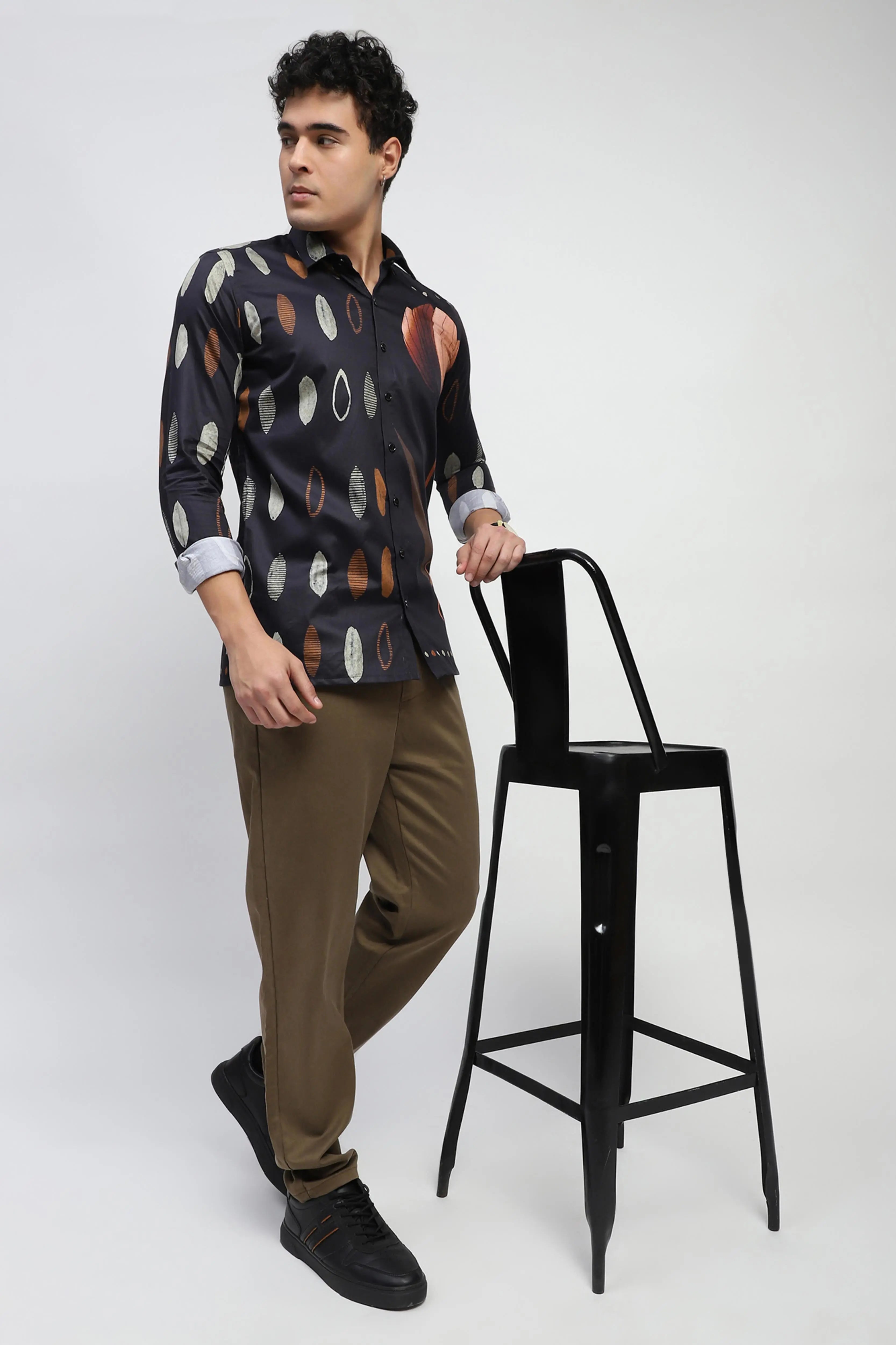 Abstract Print Cotton Shirt - Global Republic