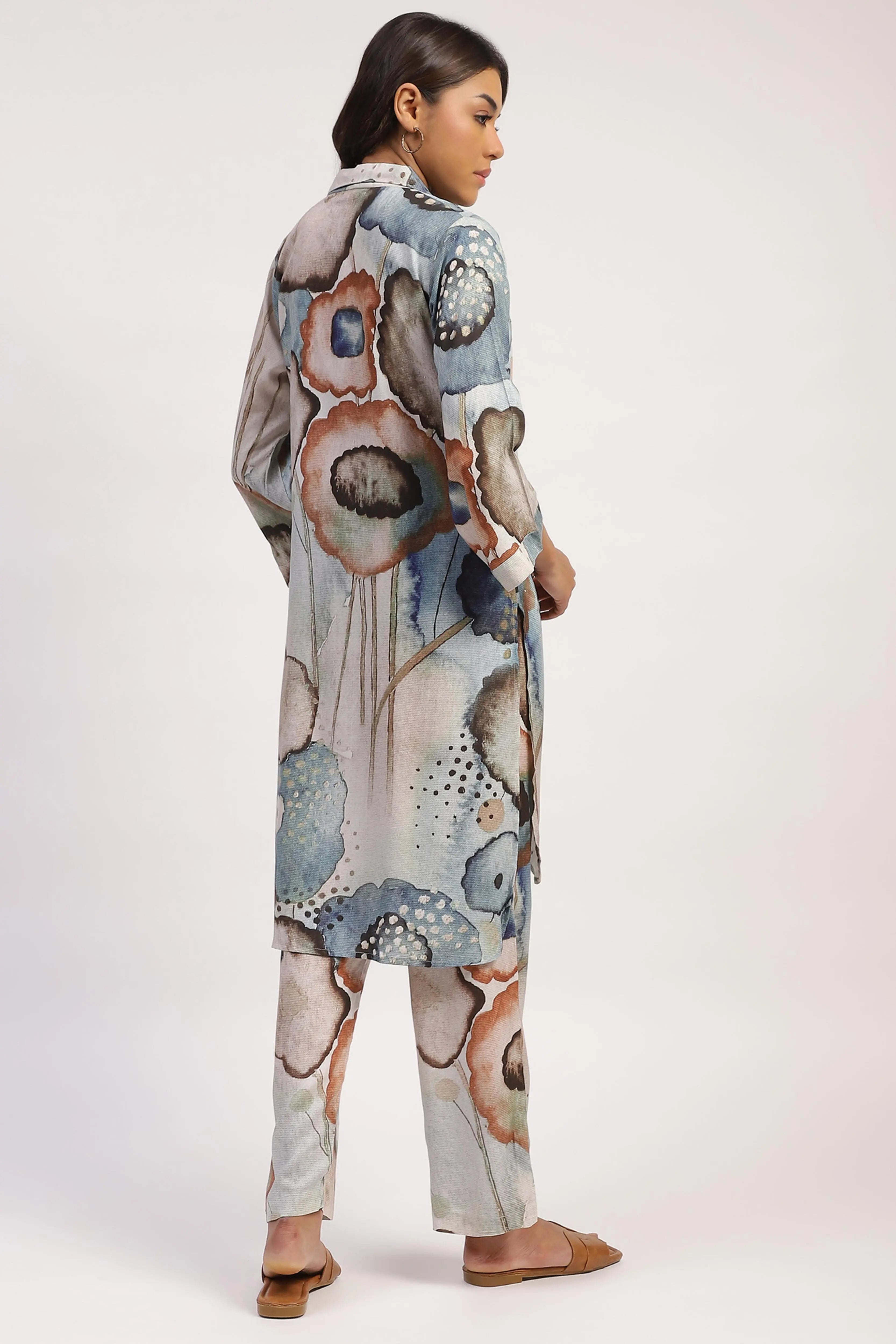 Marble  Abstract Print Rayon Kurta Set - Global Republic