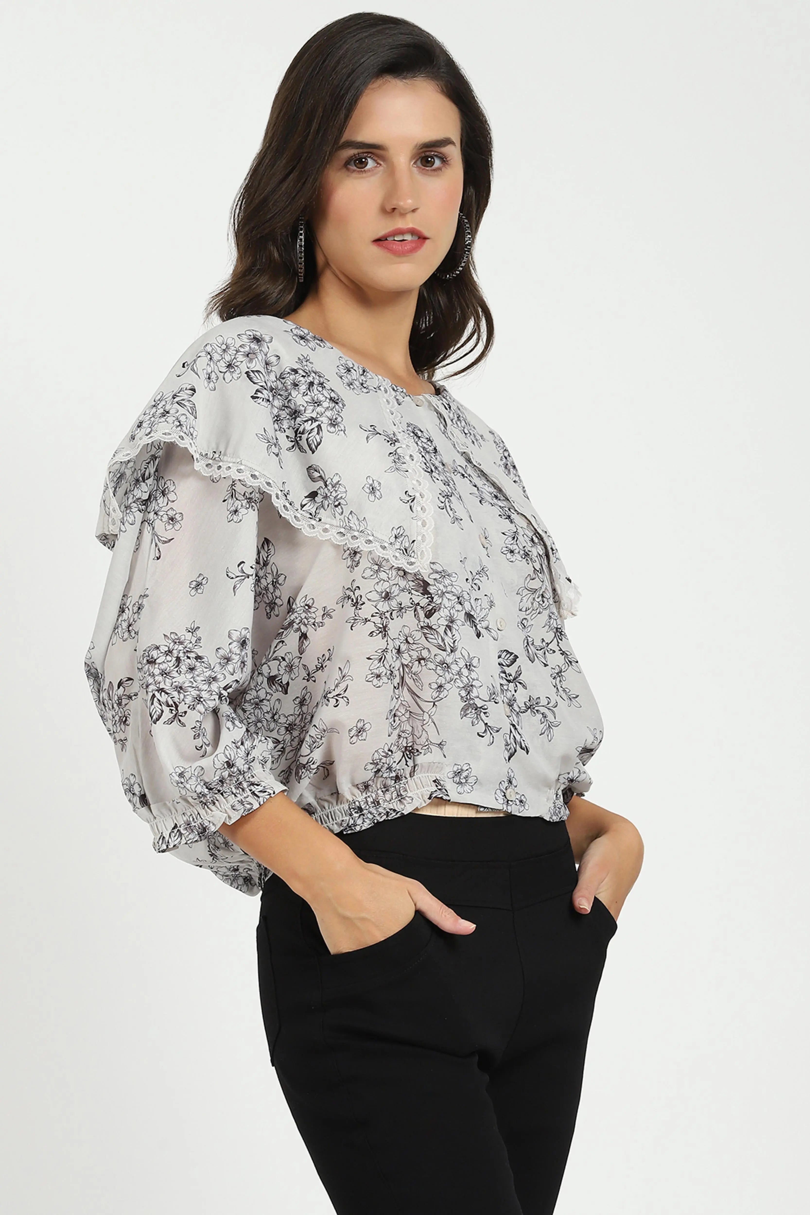 Cream Floral Top - Global Republic