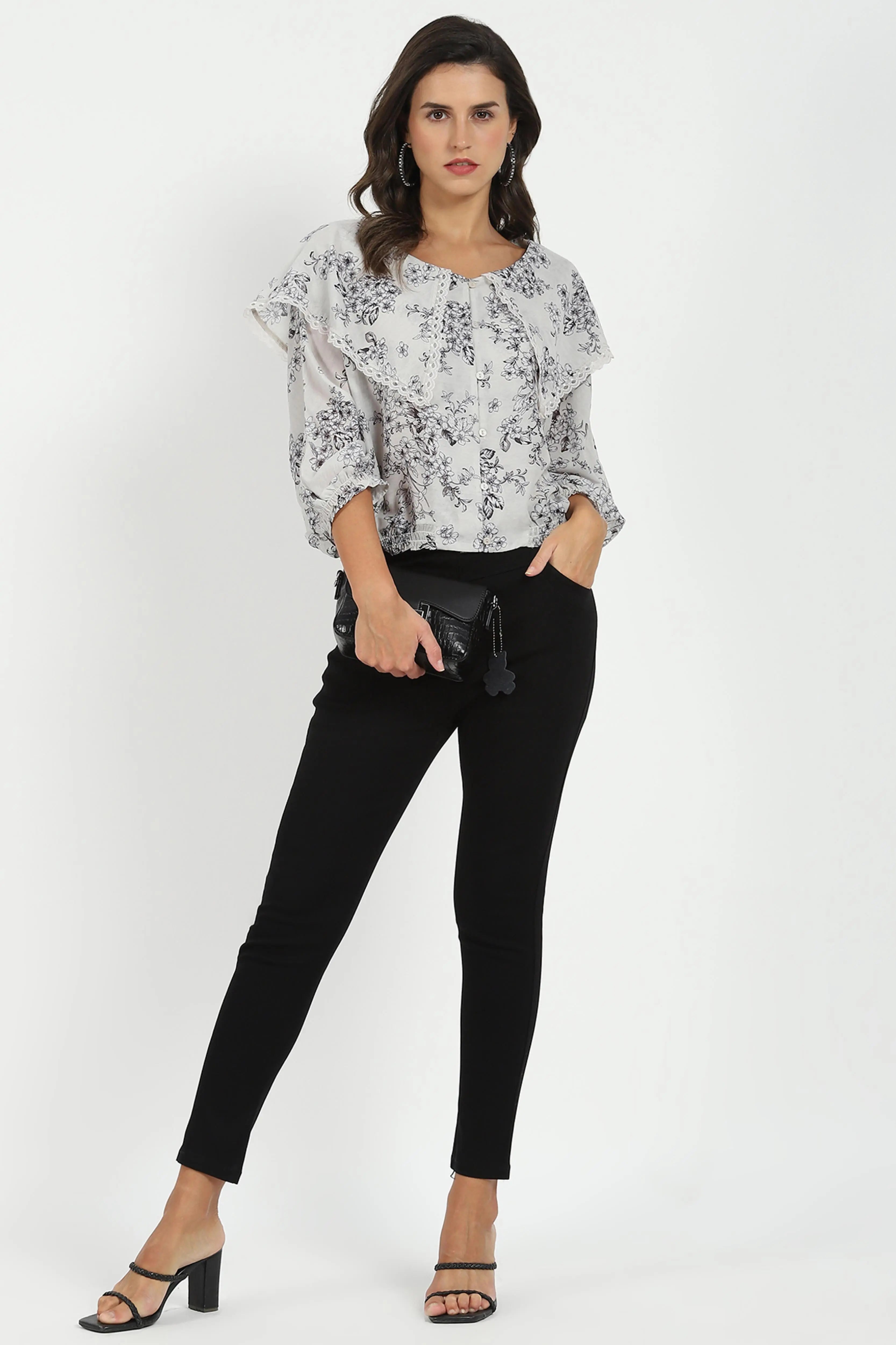 Cream Floral Top - Global Republic
