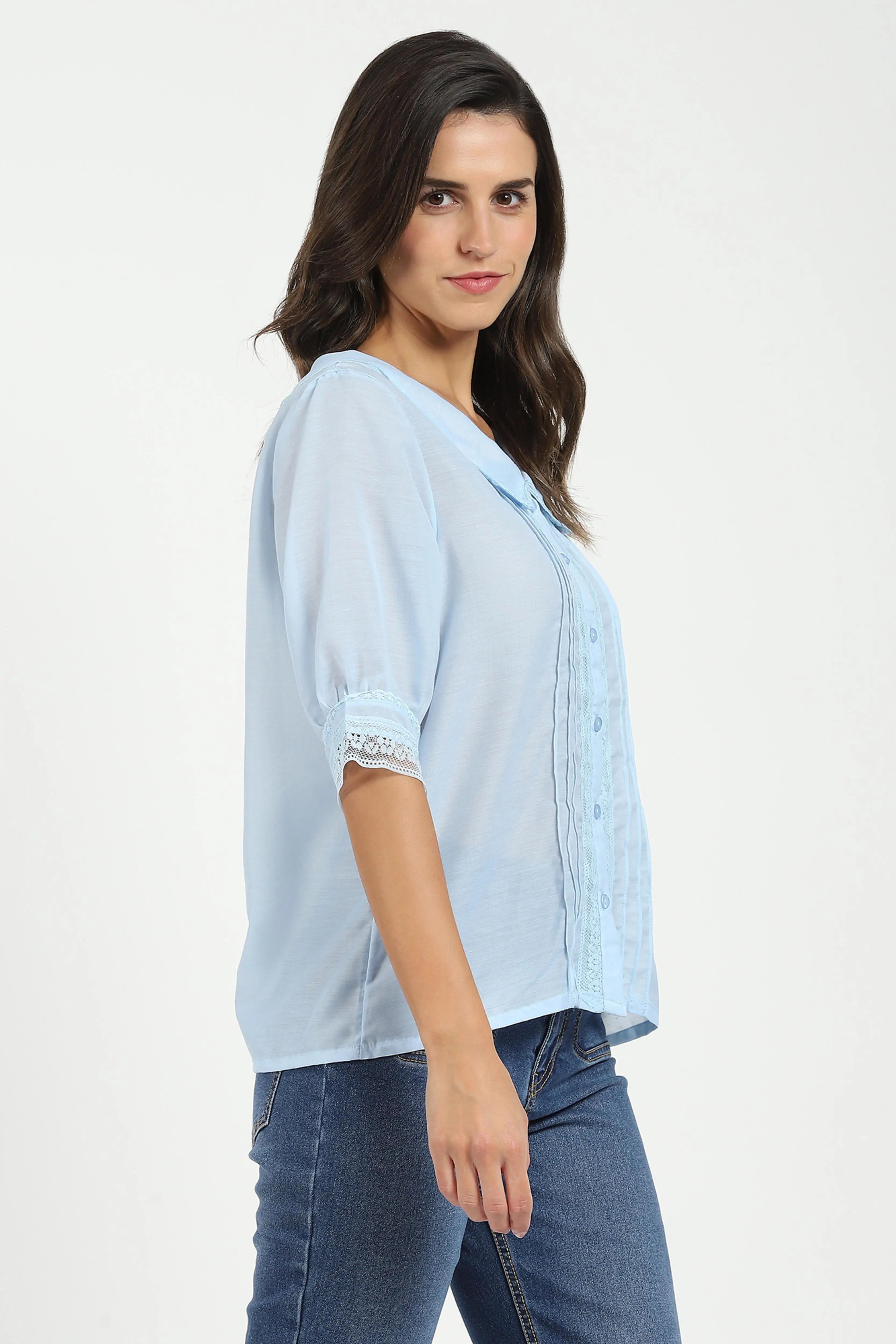 Blue Solid Top - Global Republic