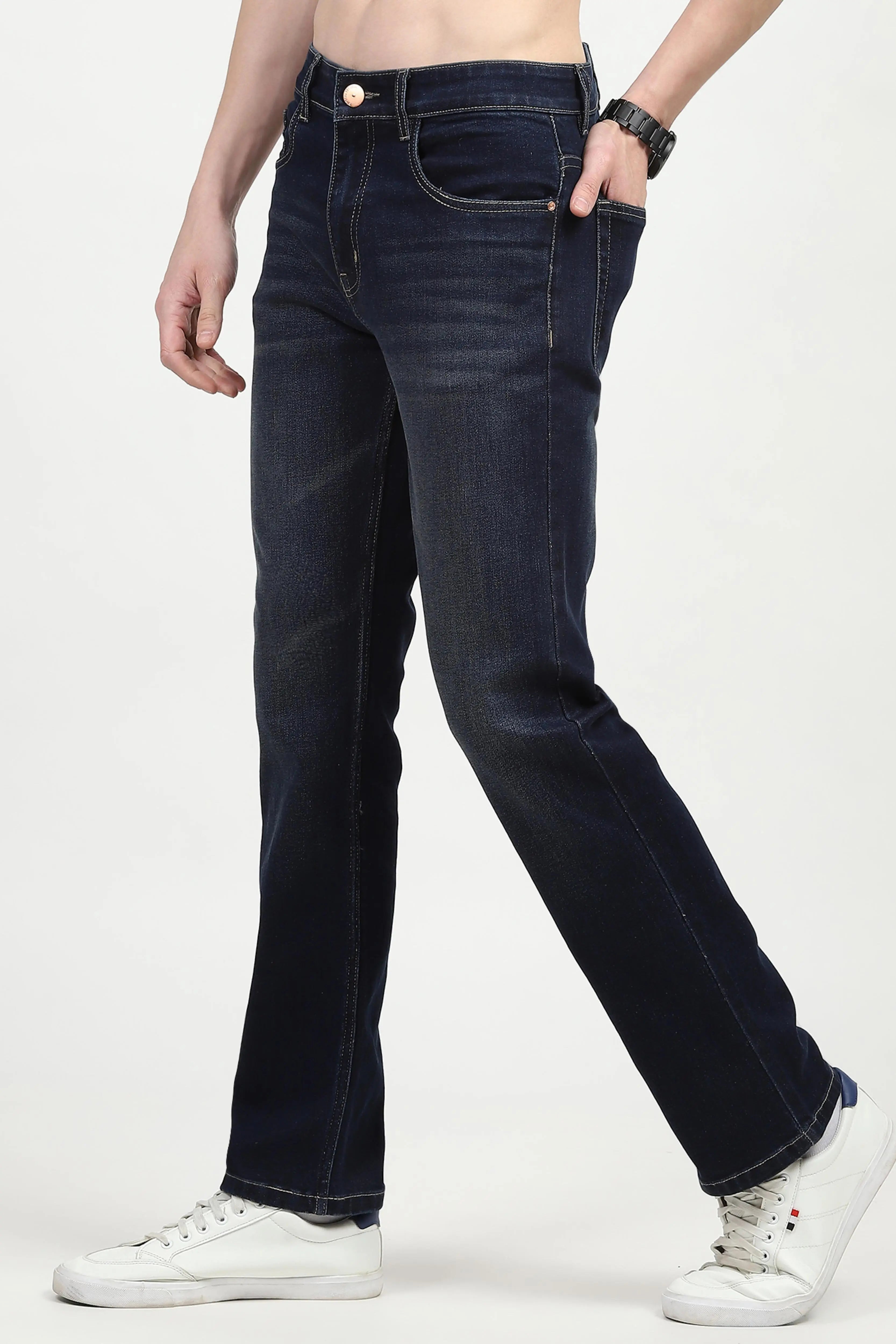 Dark Blue Regular Fit Jeans - Global Republic