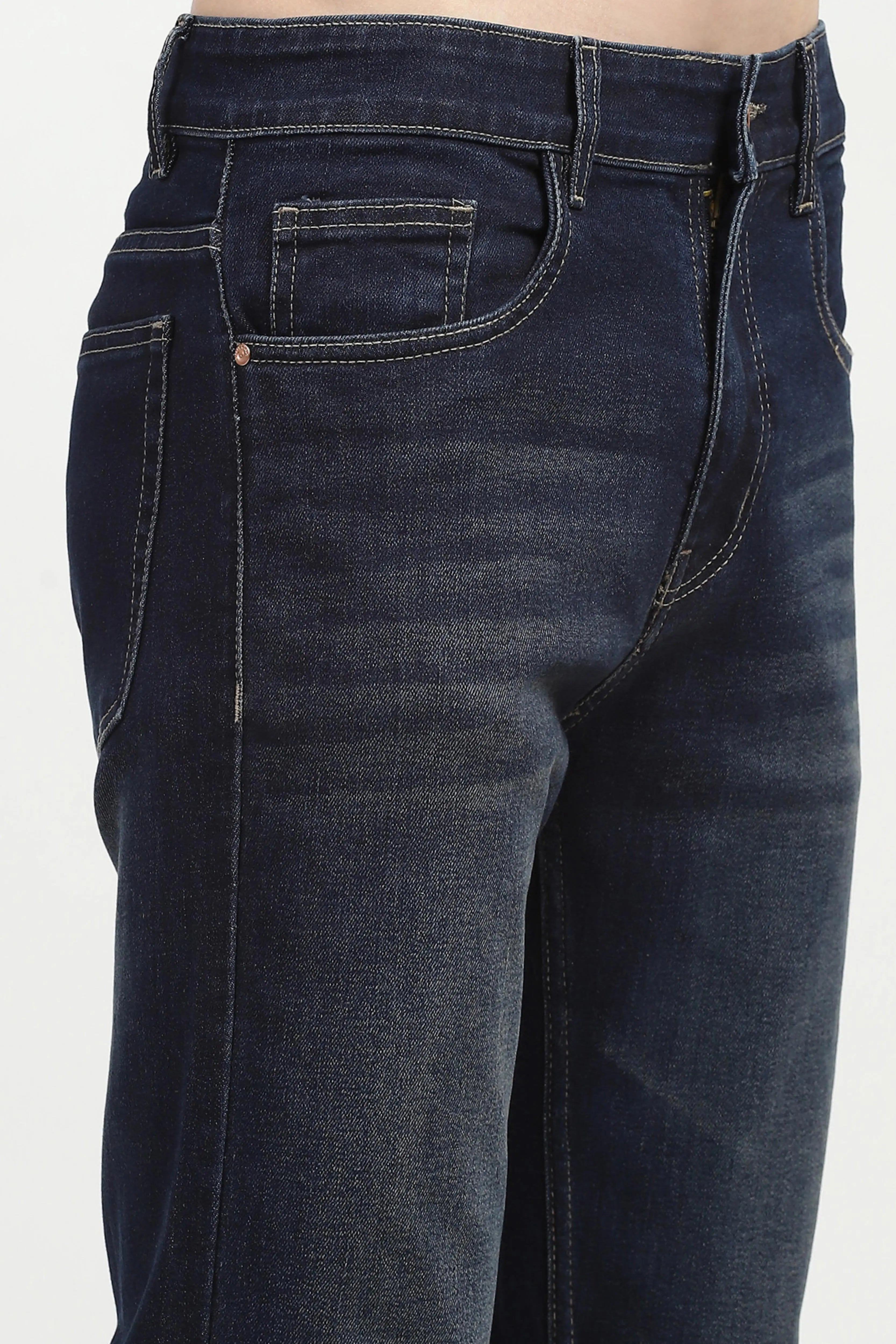 Dark Blue Regular Fit Jeans - Global Republic
