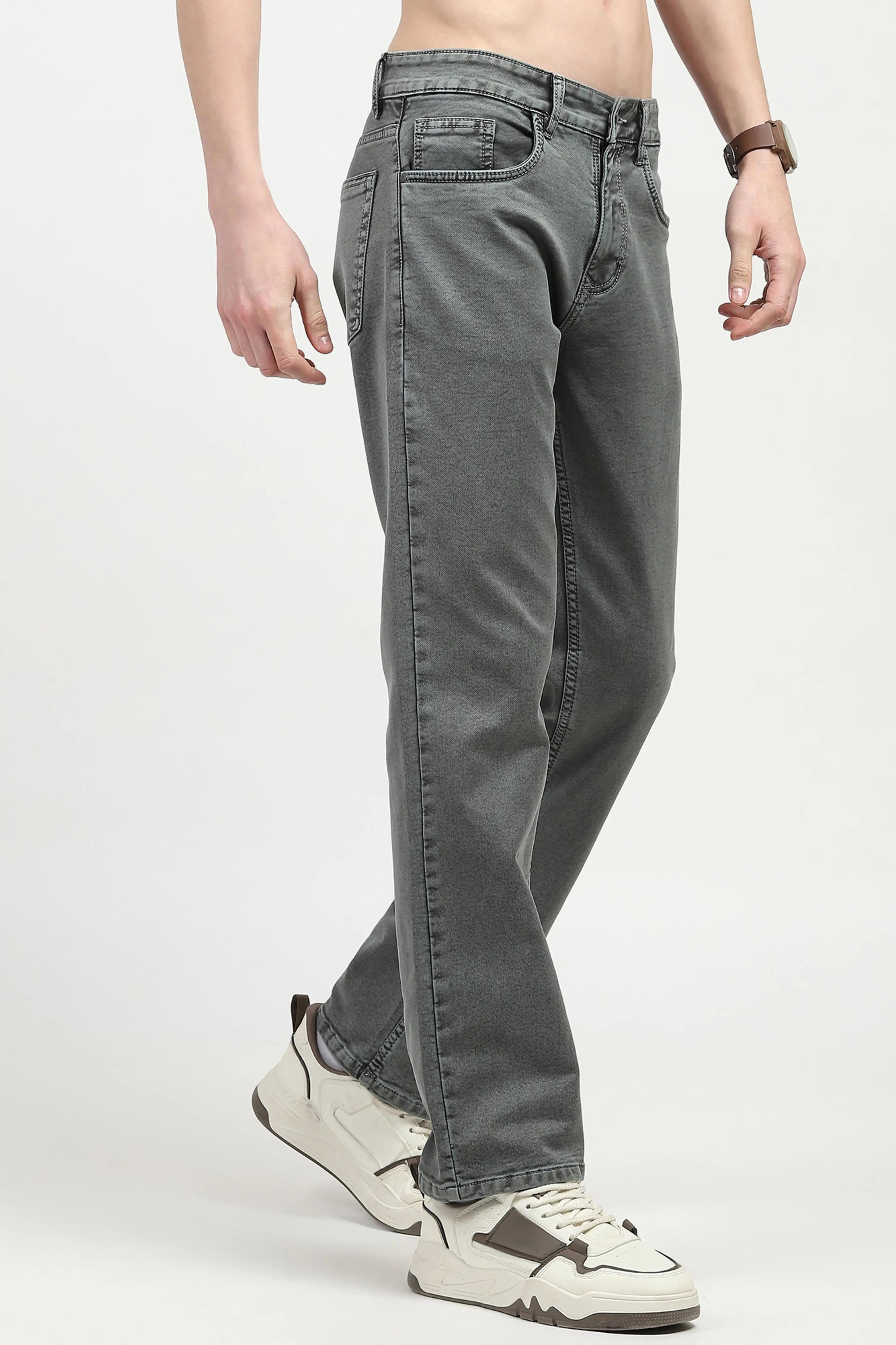 Olive Cotton Regular Fit Jeans - Global Republic