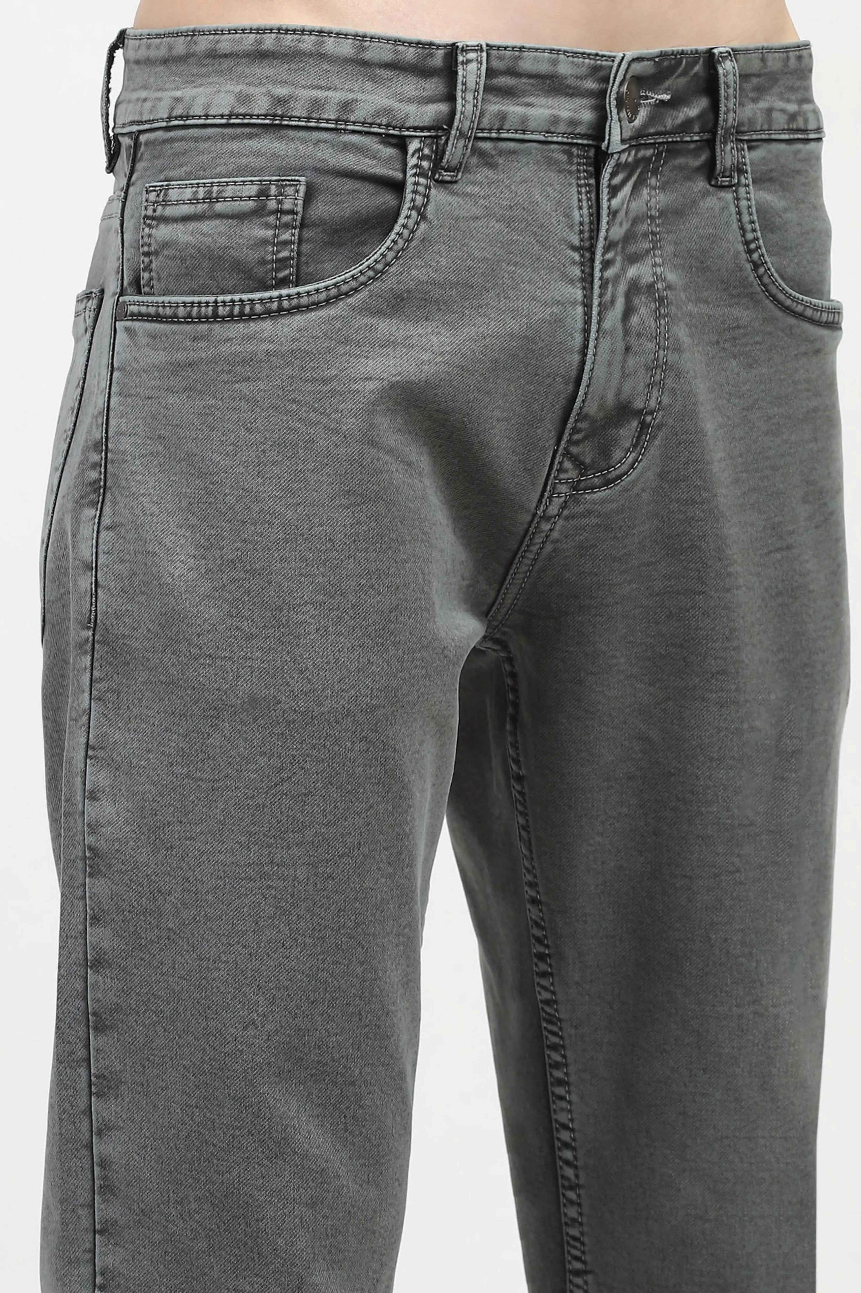 Olive Cotton Regular Fit Jeans - Global Republic