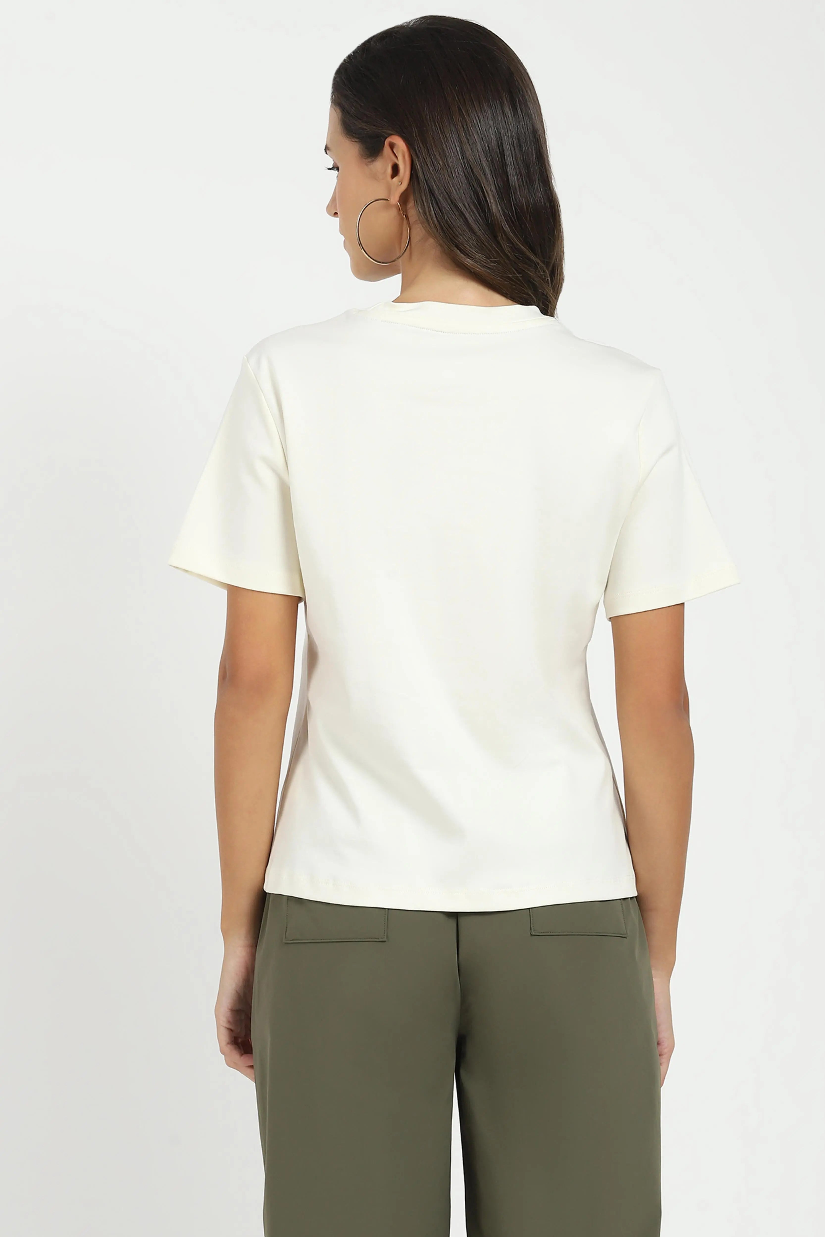 Cream Floral Embroidered Top - Global Republic