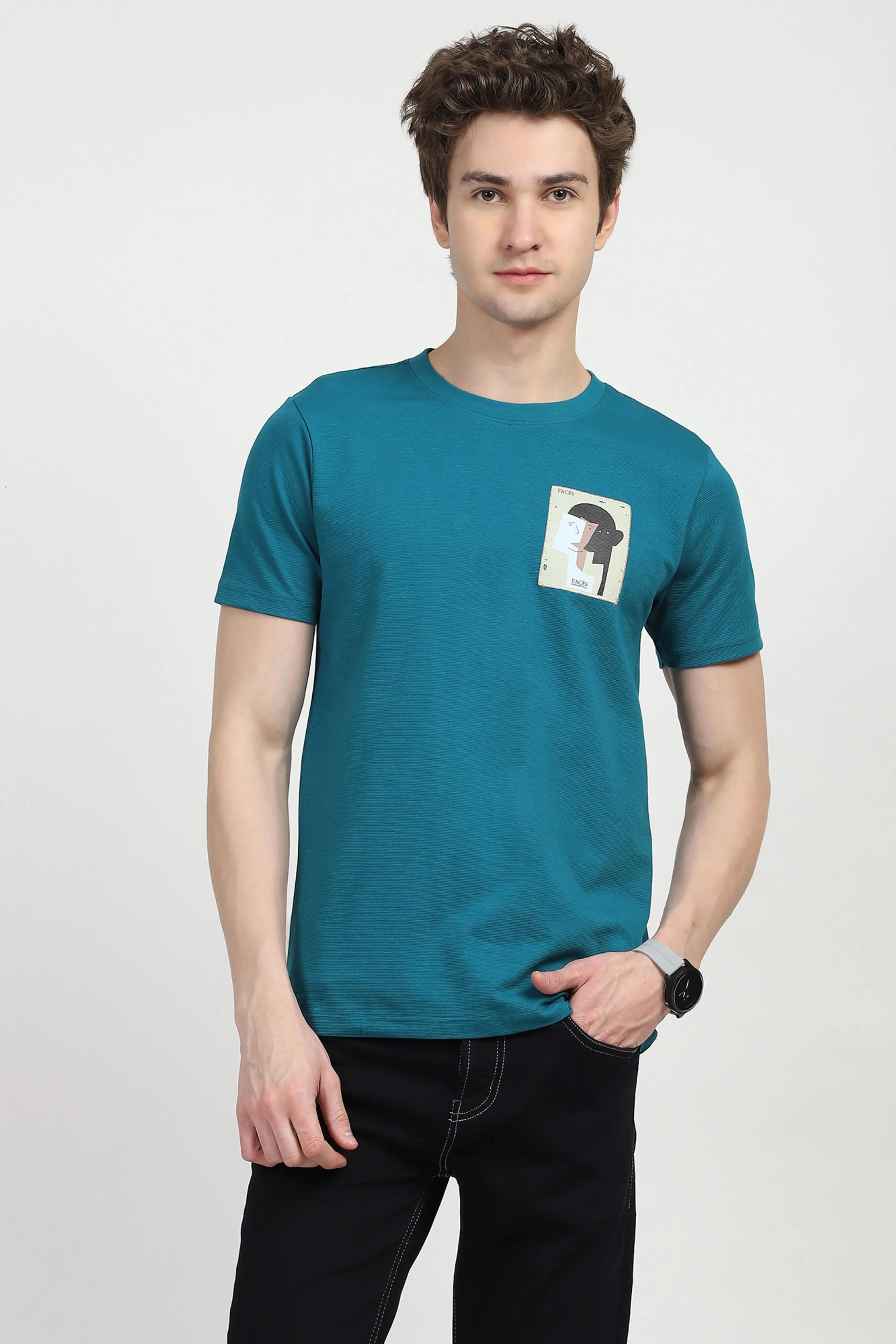 Blue Back Print Graphic T-shirt - Global Republic