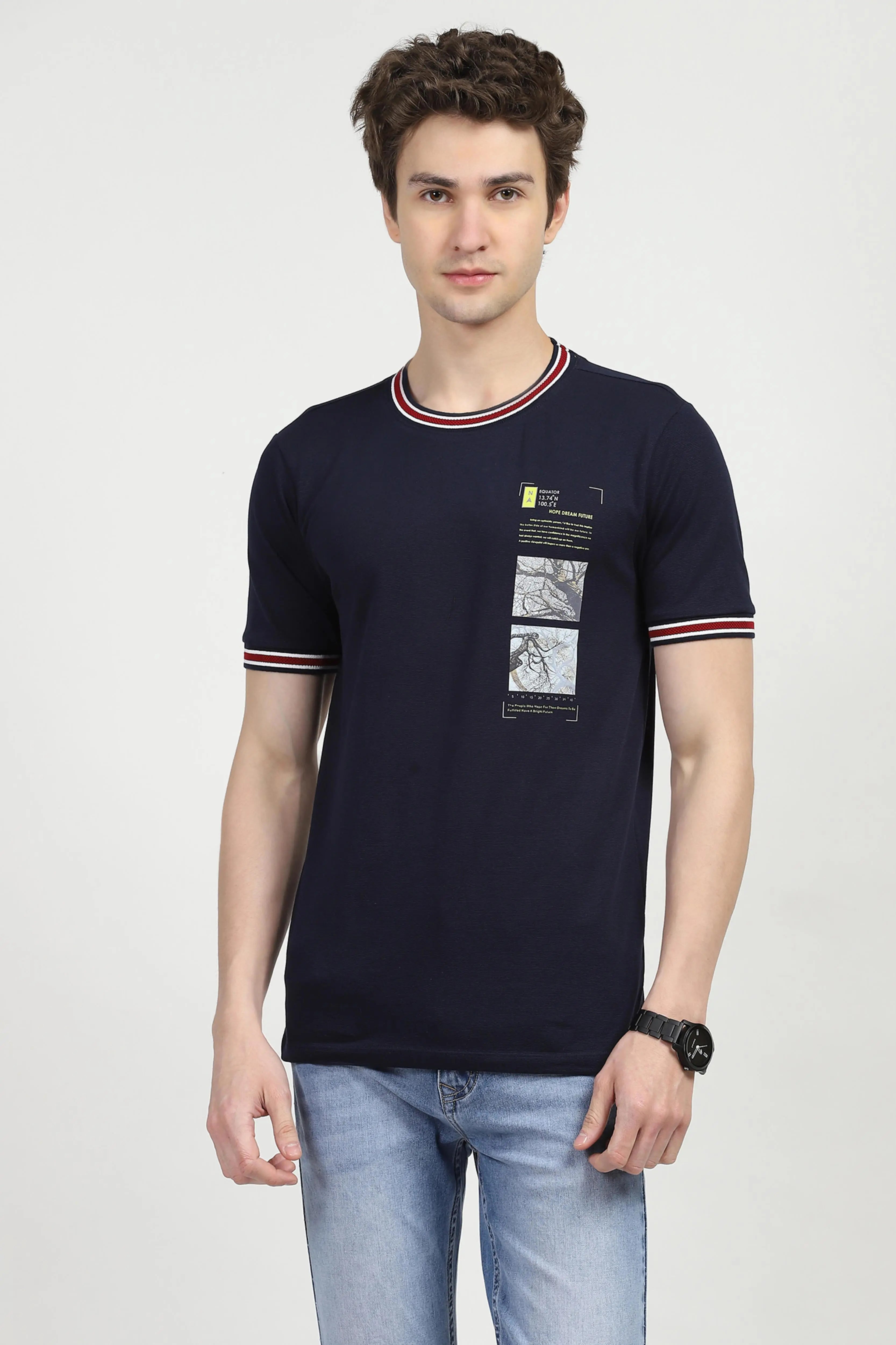 Navy Graphic Print T-shirt - Global Republic