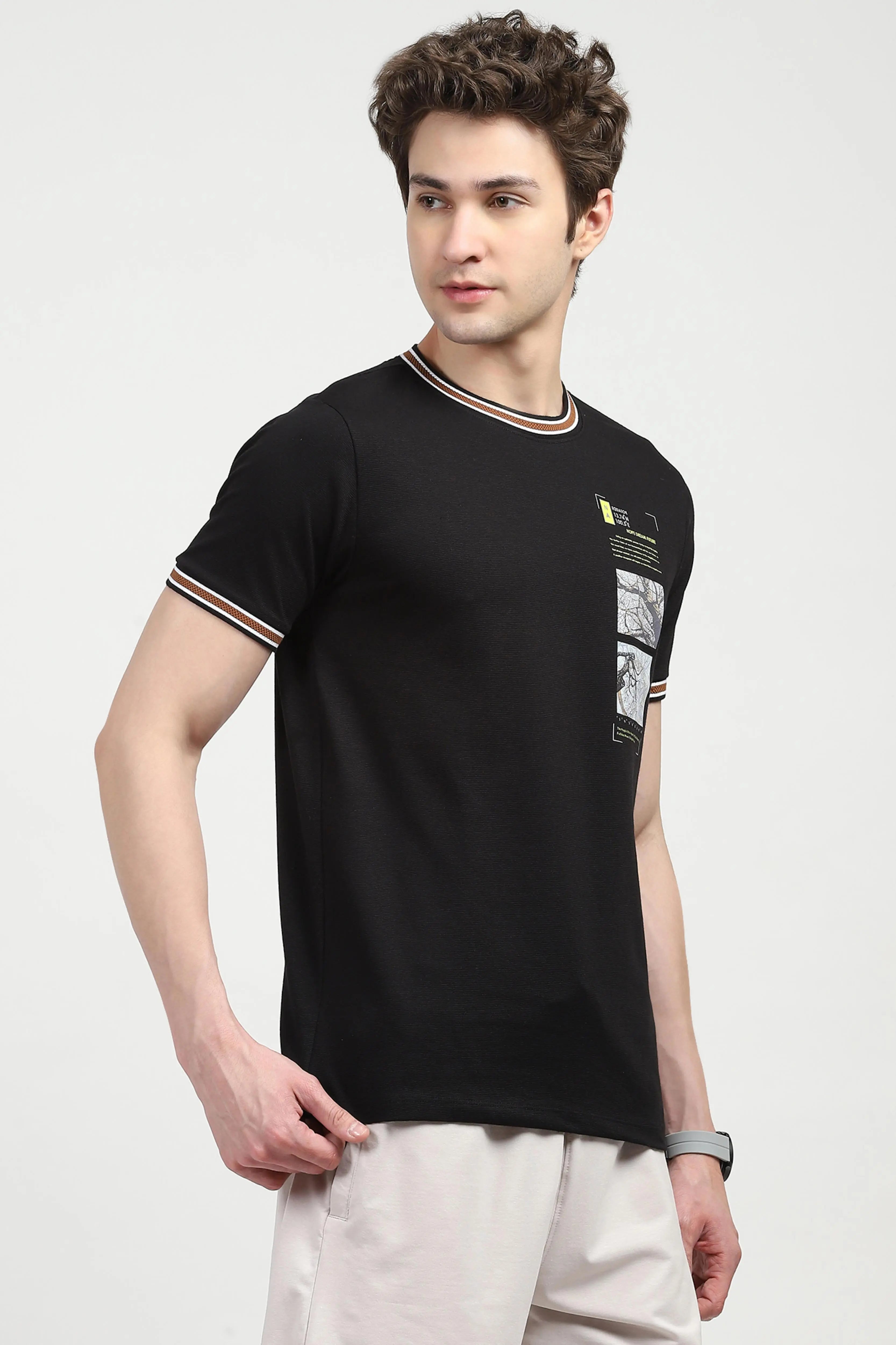 Black Graphic Print T-shirt - Global Republic