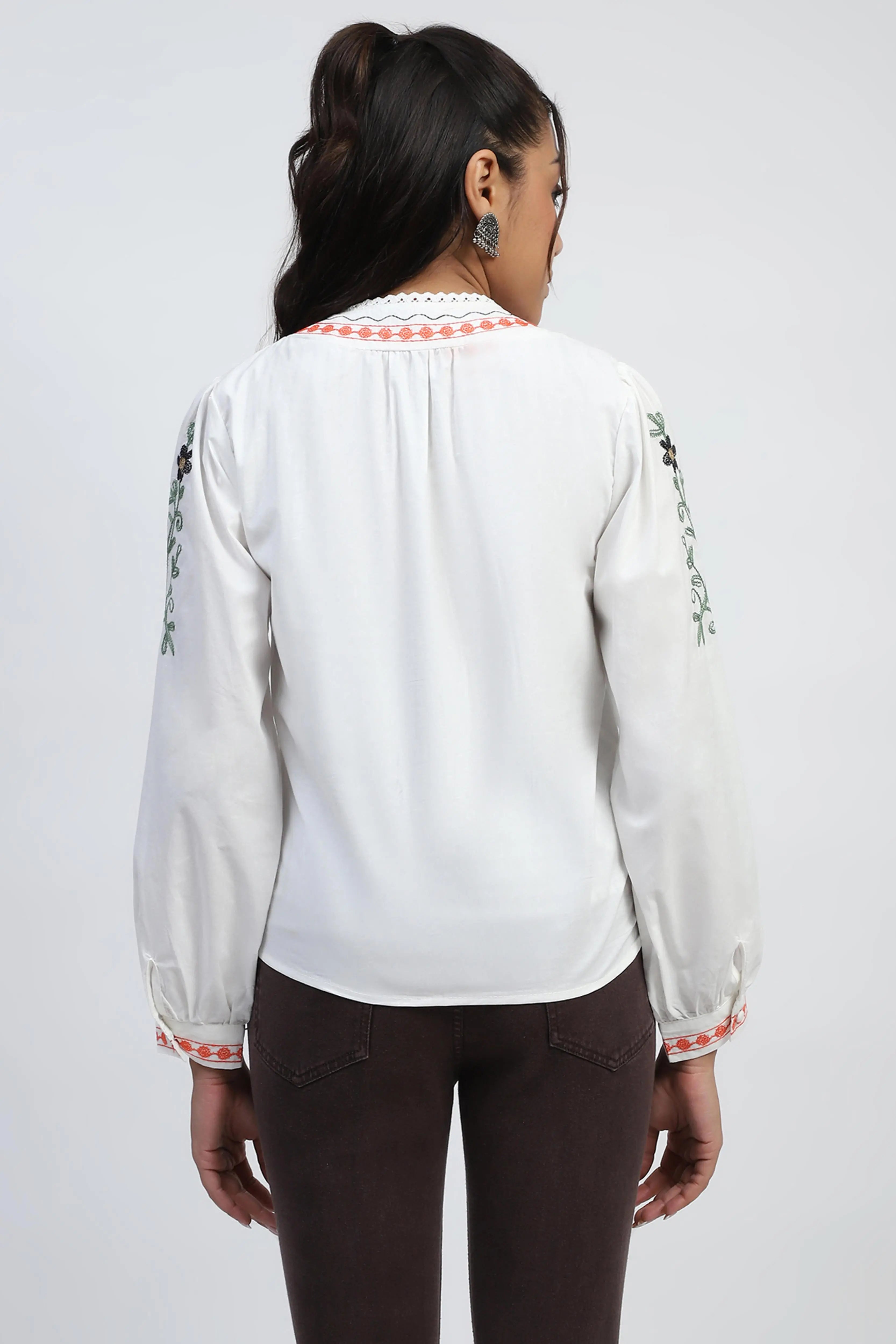 Embroidered Cotton Shirt - Global Republic