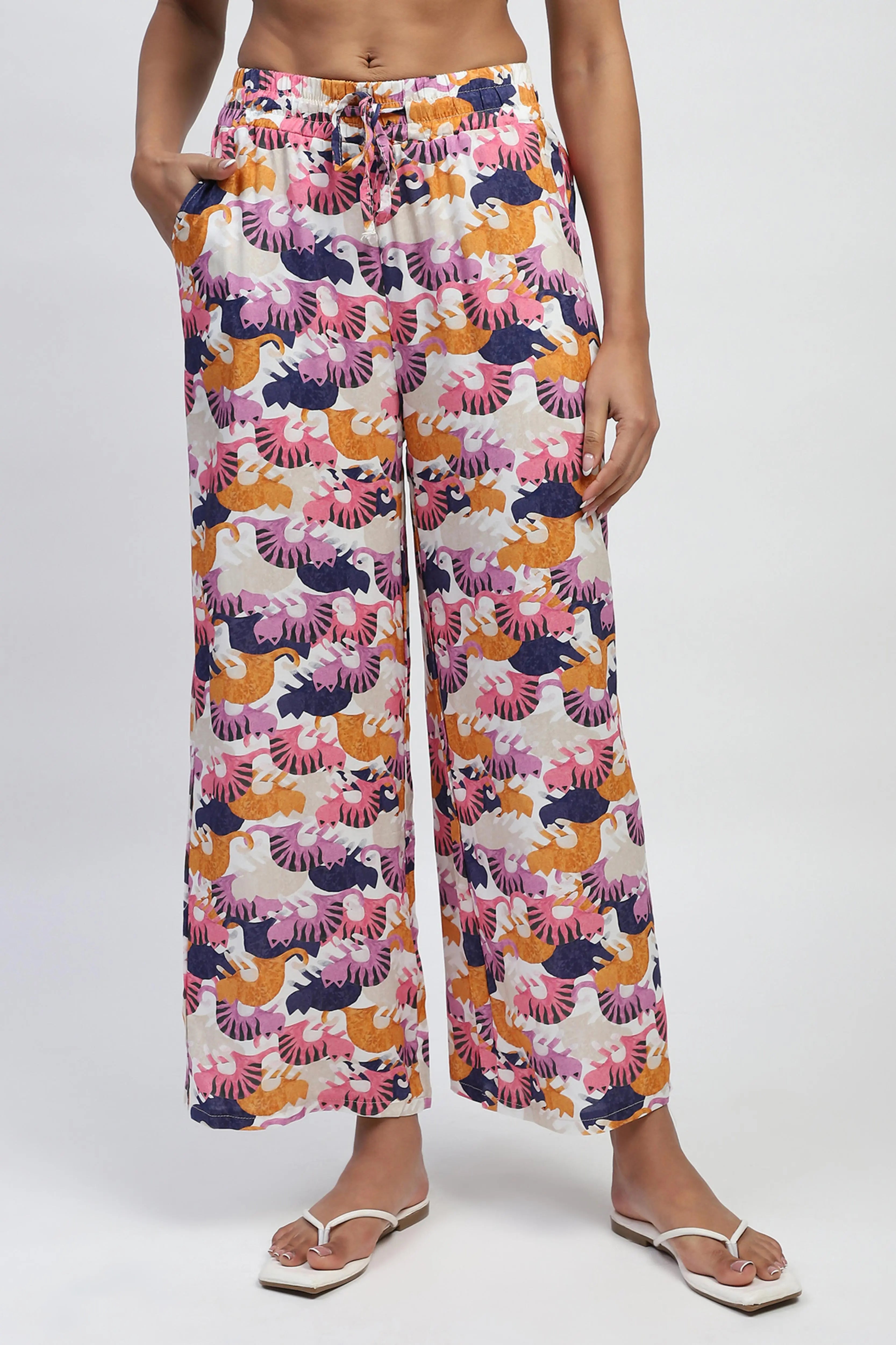 Multi Abstract Rayon Loose Fit Lower - Global Republic