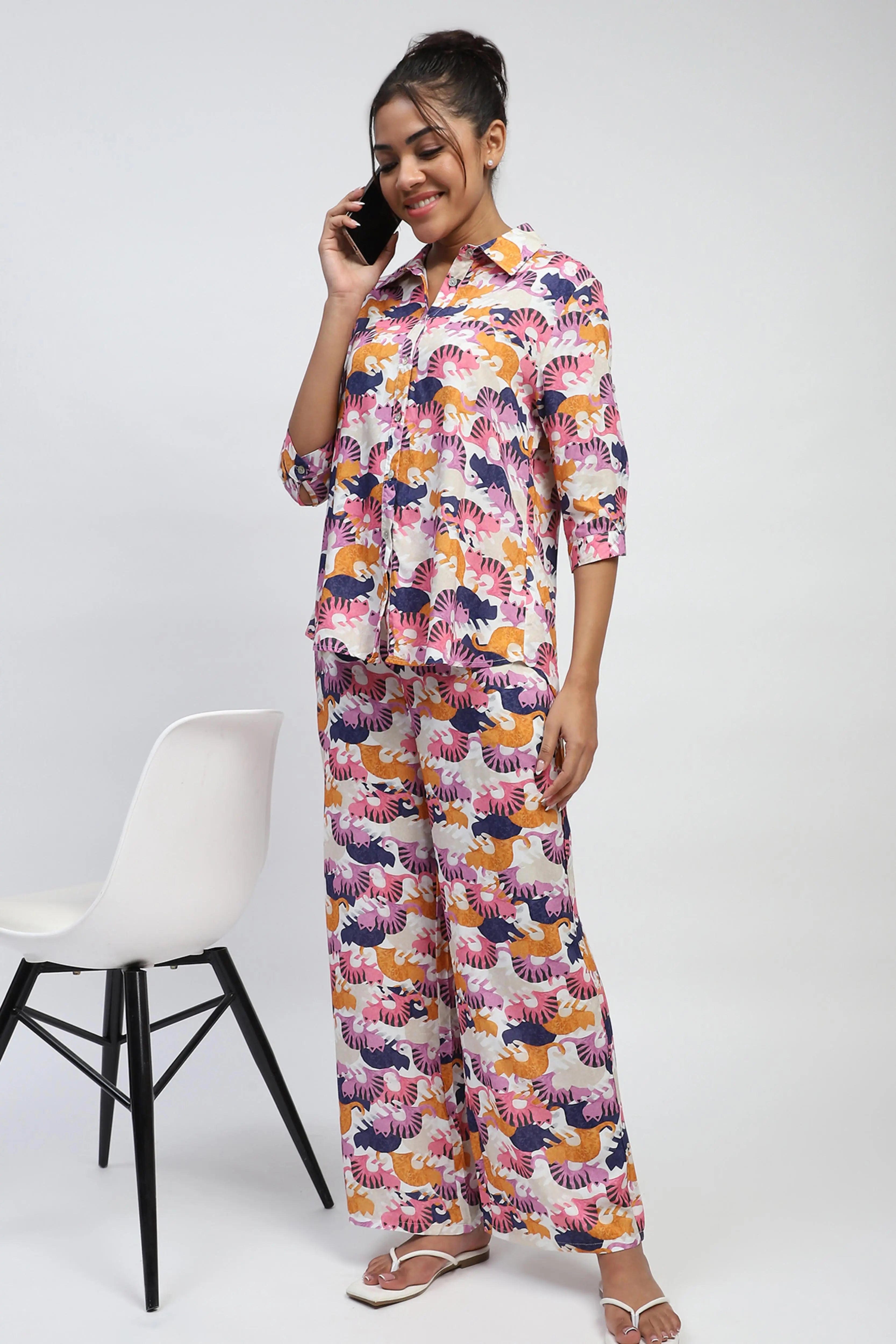 Multi Abstract Rayon Loose Fit Lower - Global Republic