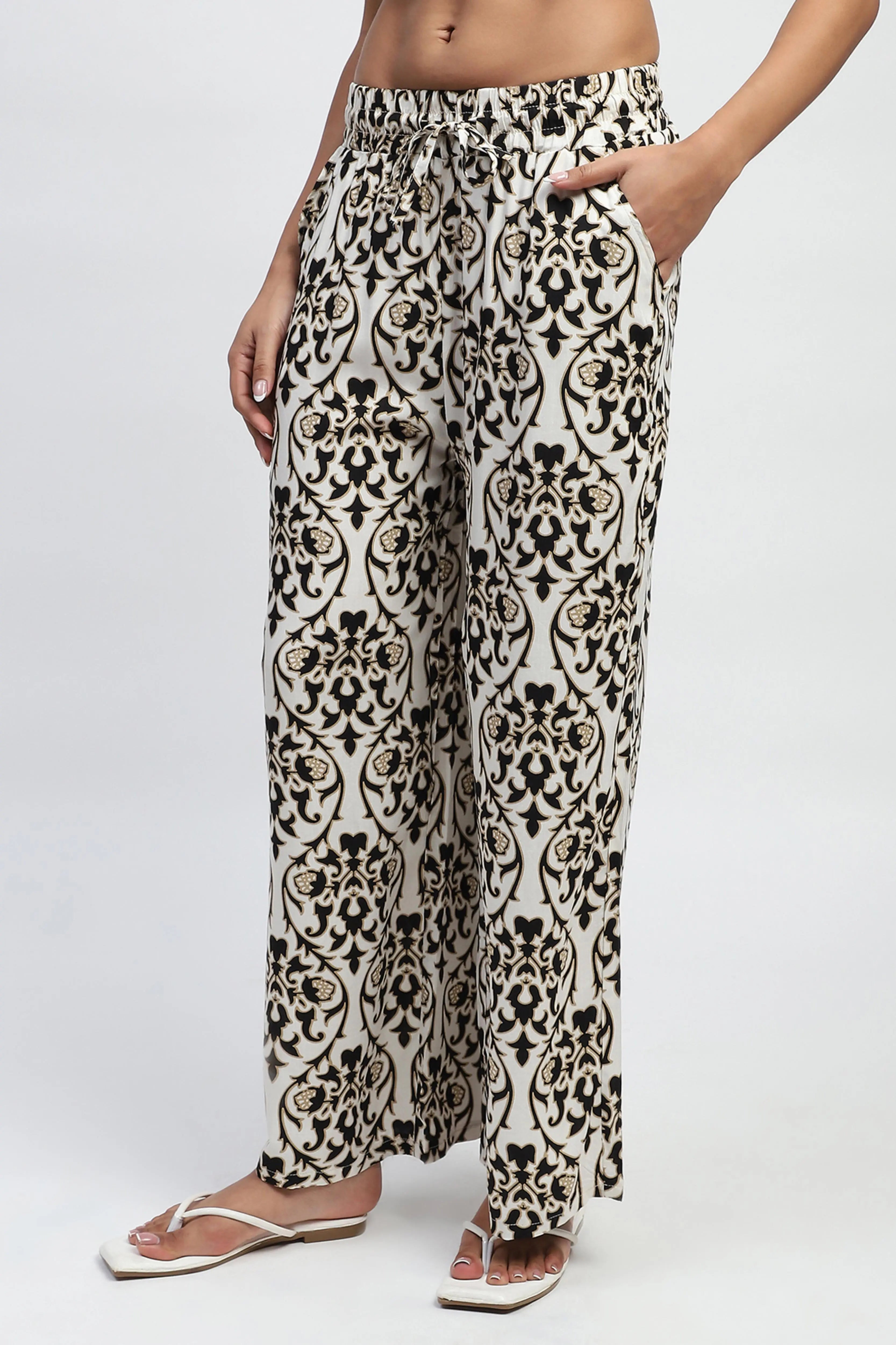 Printed Rayon Loose Fit Lower - Global Republic