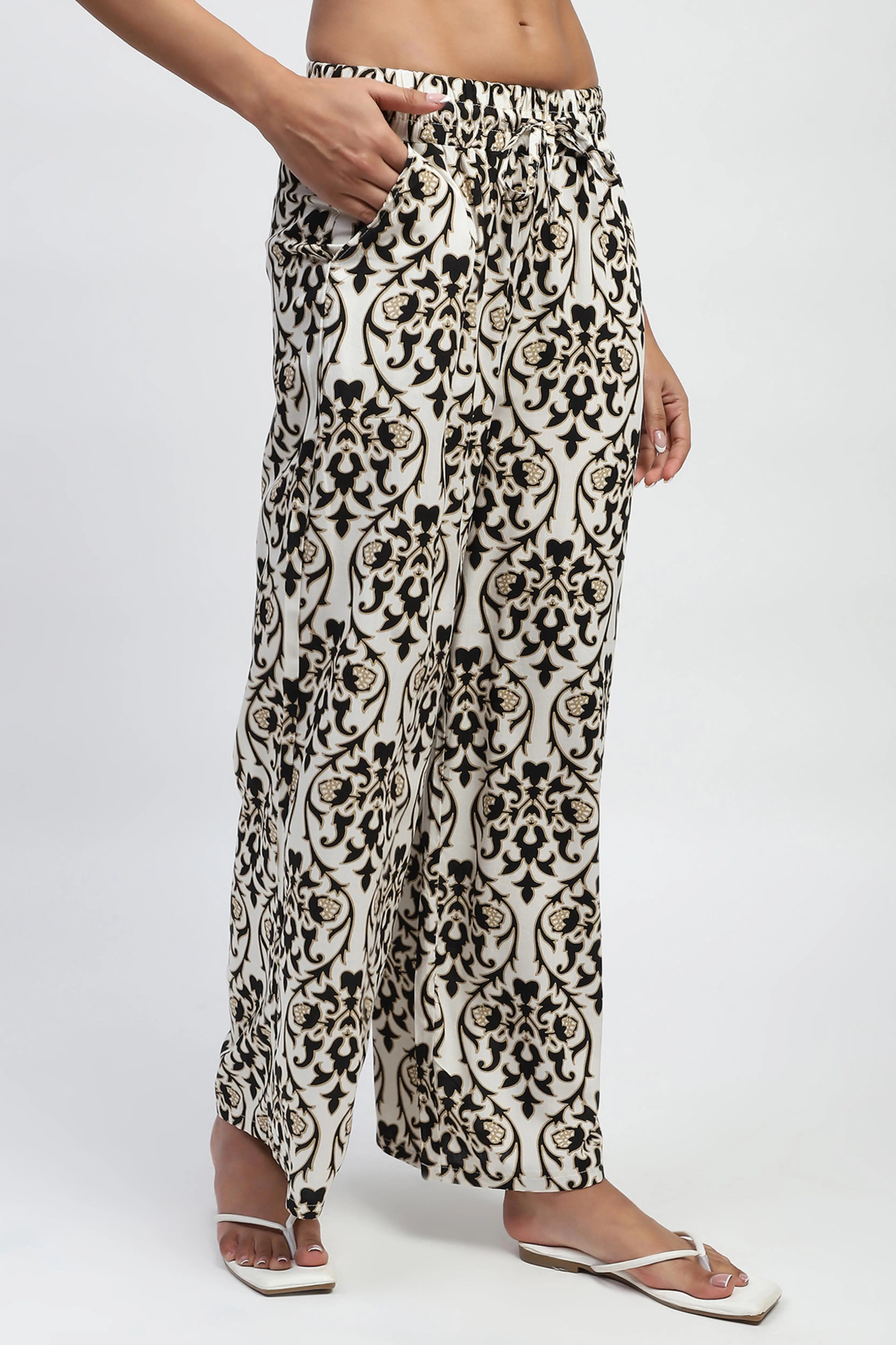 Printed Rayon Loose Fit Lower - Global Republic