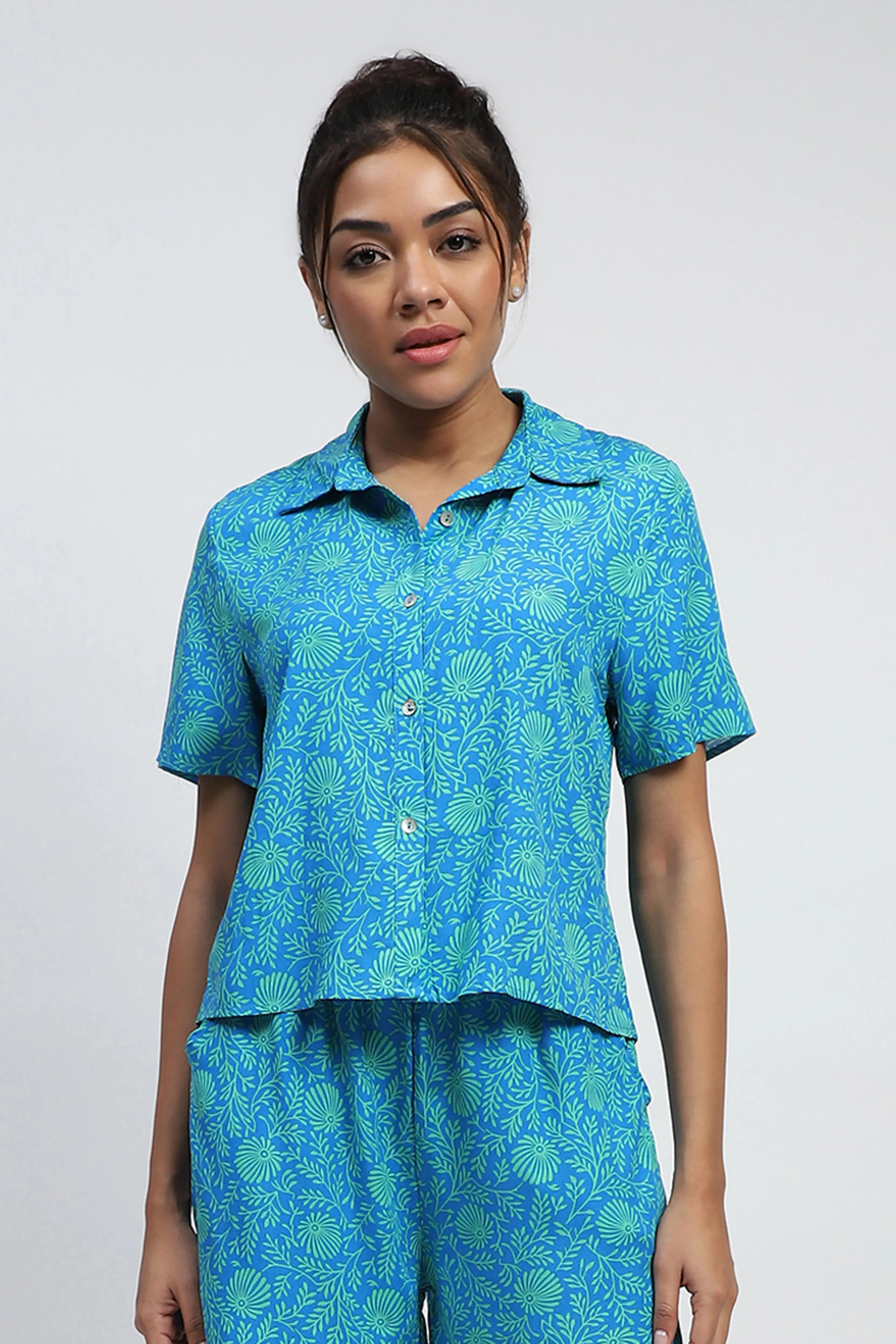 Royal Floral Print Rayon Loose Fit Shirt - Global Republic