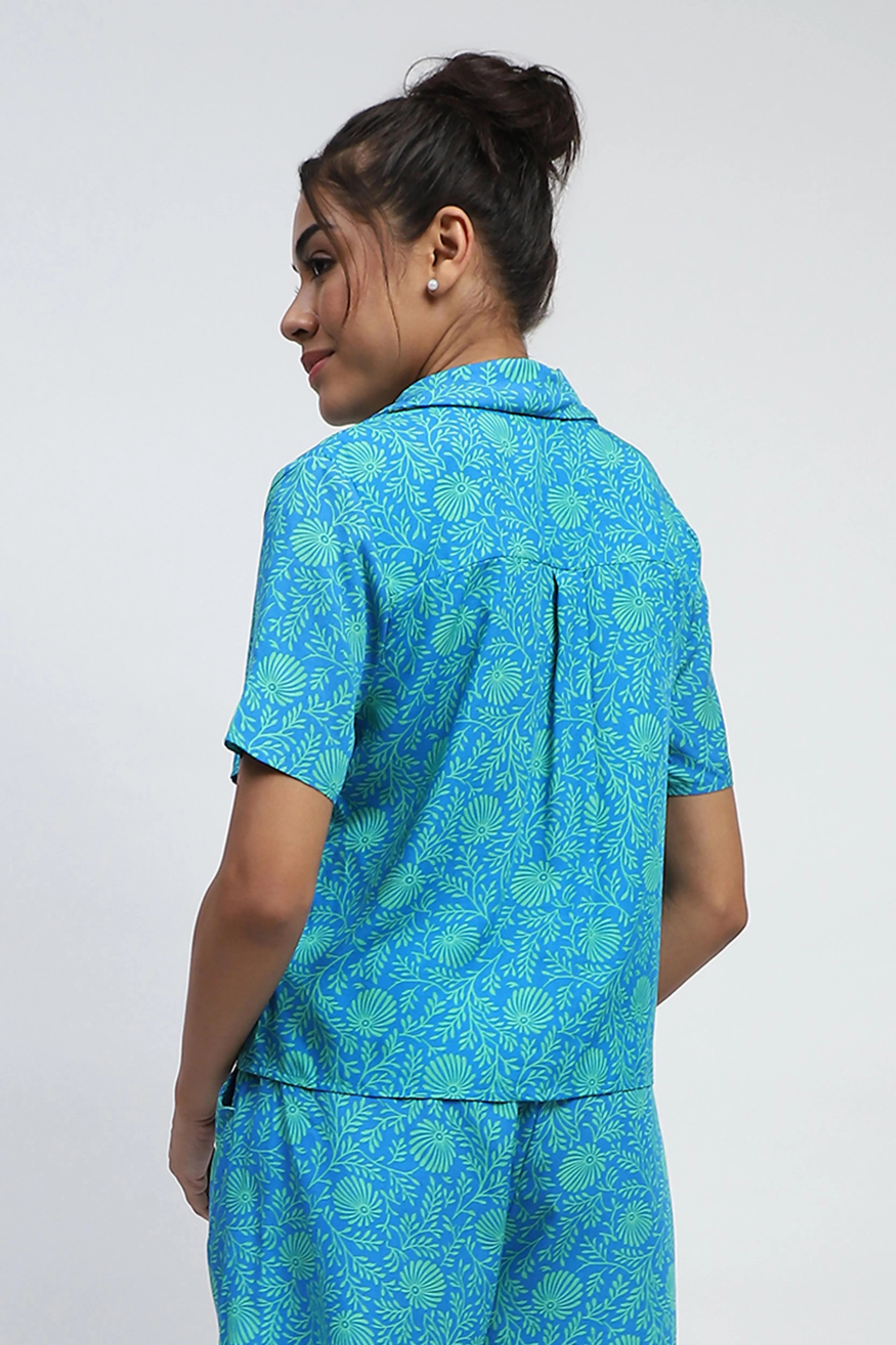Royal Floral Print Rayon Loose Fit Shirt - Global Republic