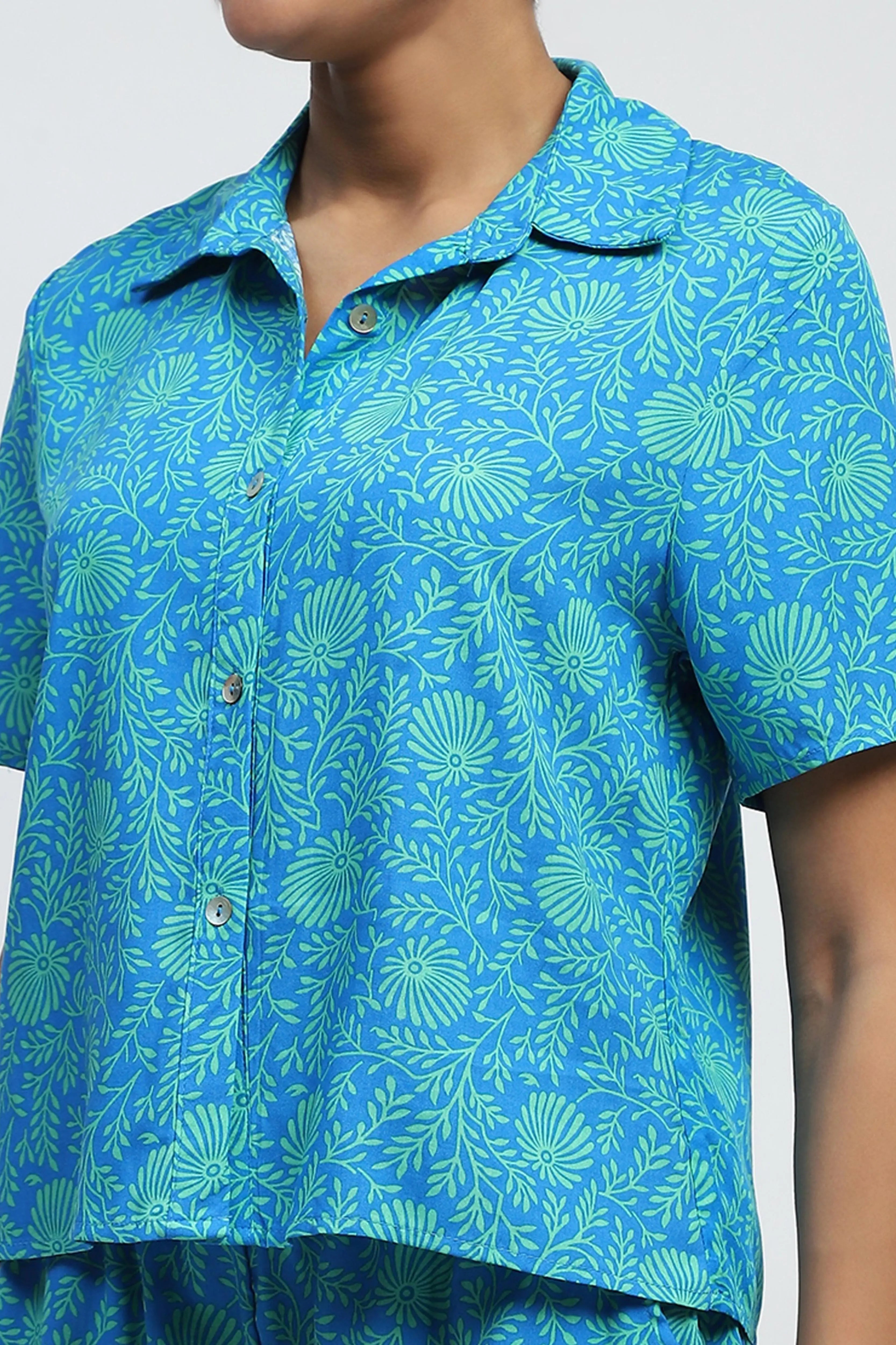 Royal Floral Print Rayon Loose Fit Shirt - Global Republic