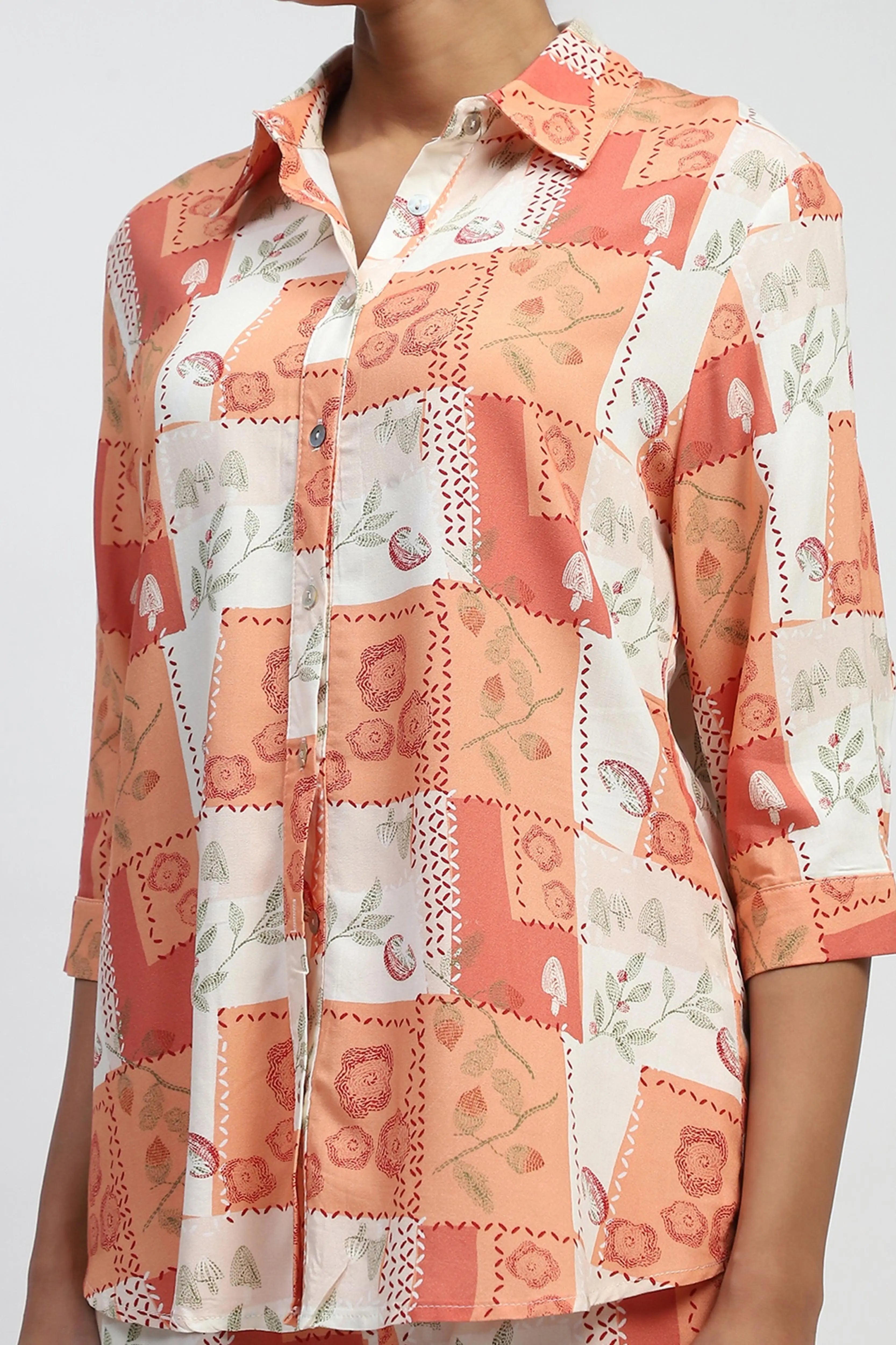 Brown Rayon Digital Print Nightsuit - Global Republic