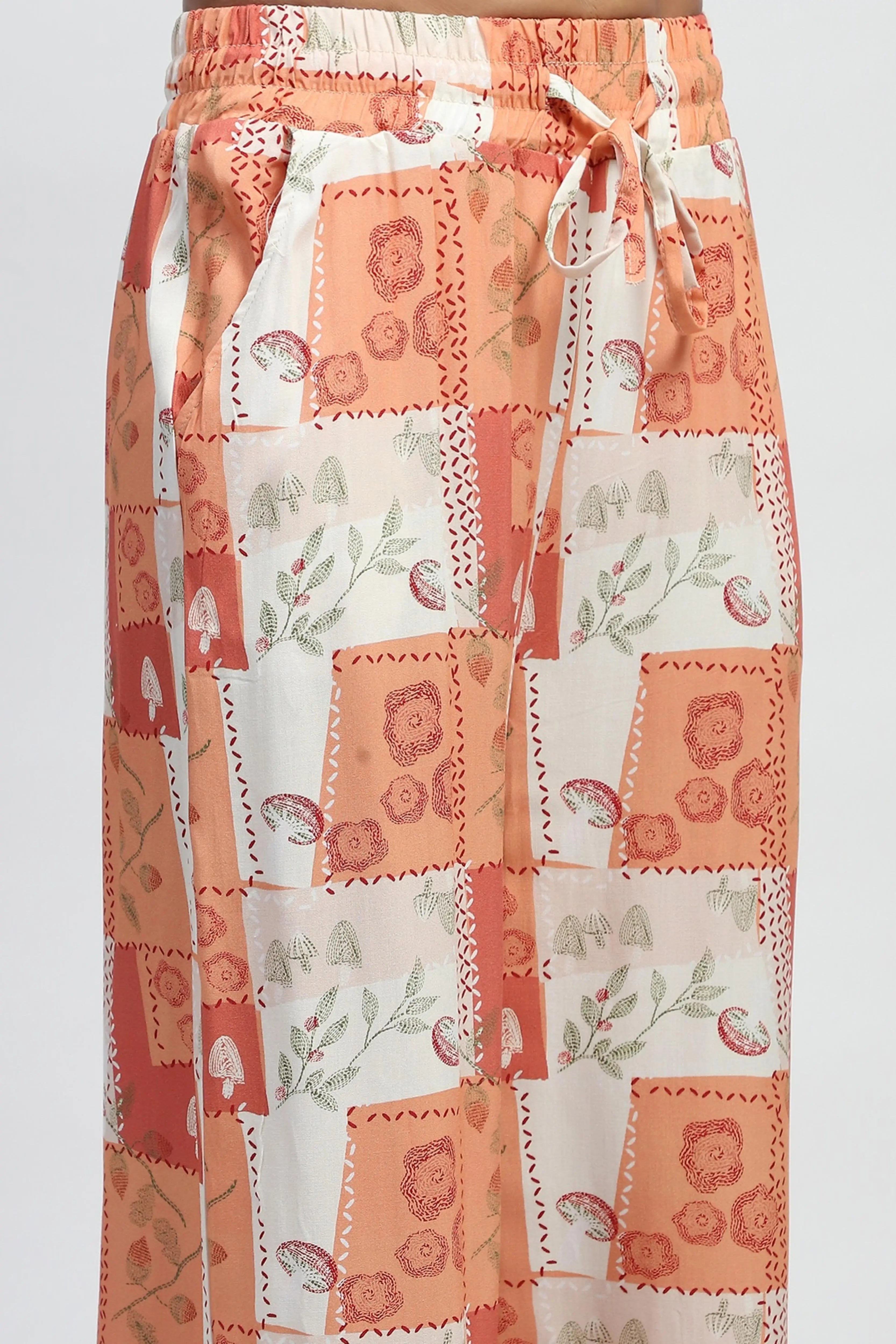 Brown Rayon Digital Print Nightsuit - Global Republic