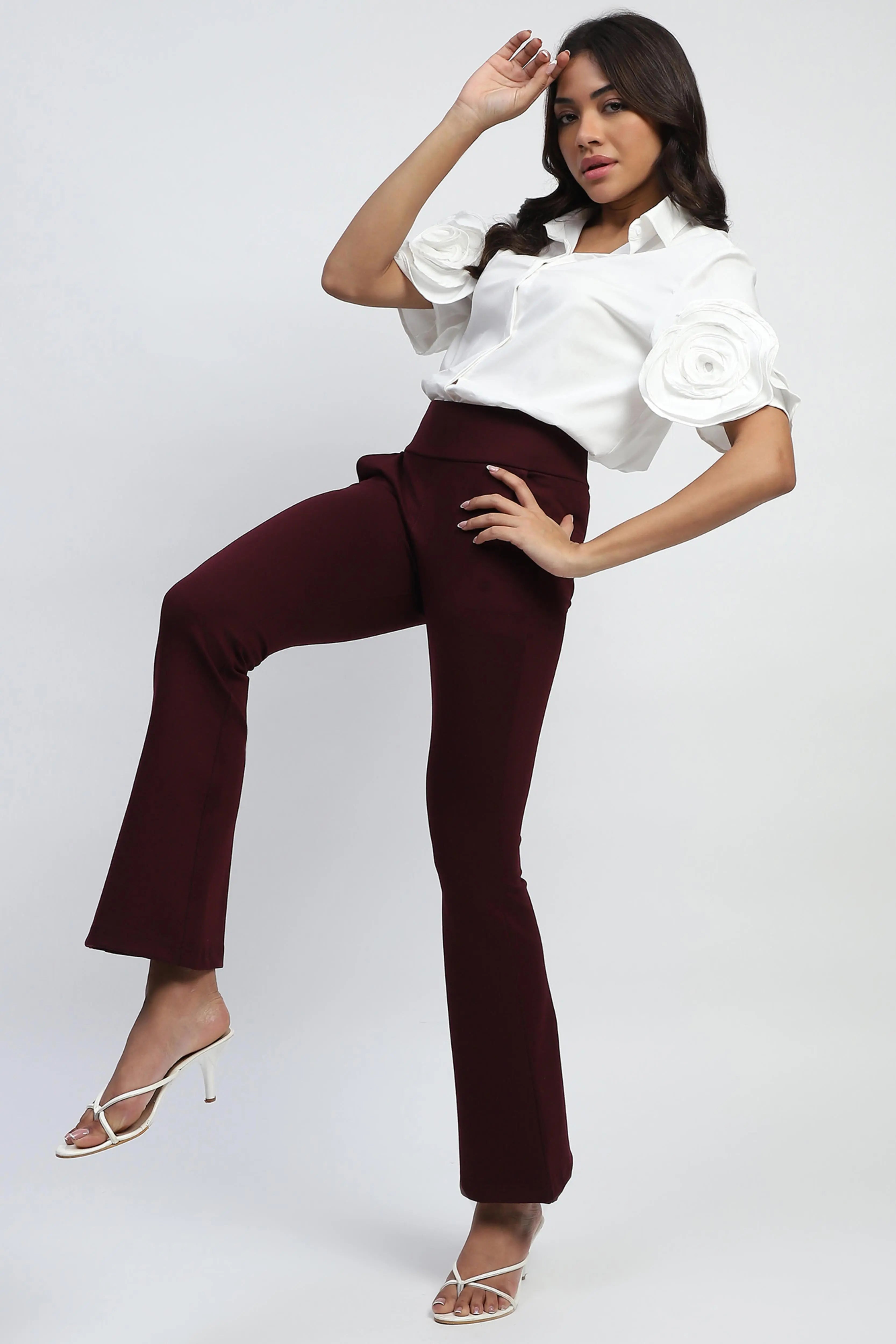 White Solid Cotton Regular Fit Shirt - Global Republic